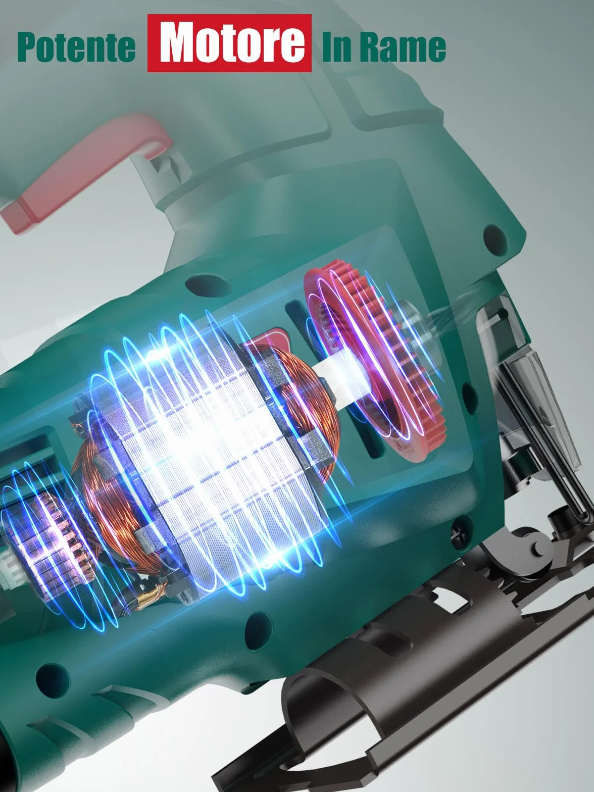 HYCHIKA Seghetto Alternativo 800W, Profondità di Taglio 110mm, 800~3000SPM, 7 Velocità Variabile, Angolo di Inclinazione Regolabile da ±45 °, Adatto per Metallo, Legno