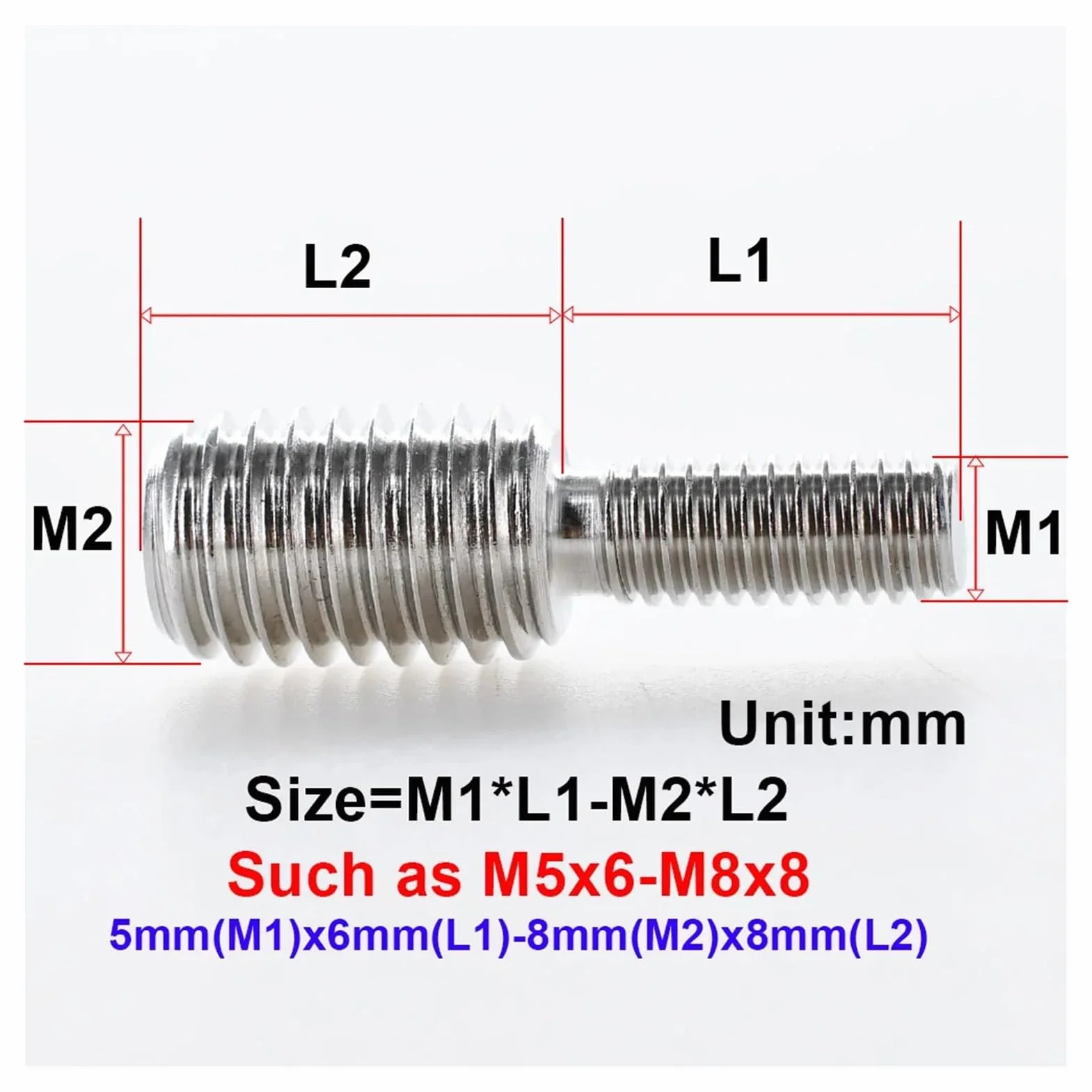 Riducendo Le Viti di Conversione In Acciaio Inox 304 Doppio attacco Vite Senza Testa convertitore Bullone Adattatore for Fotocamera M10X25-M16X25