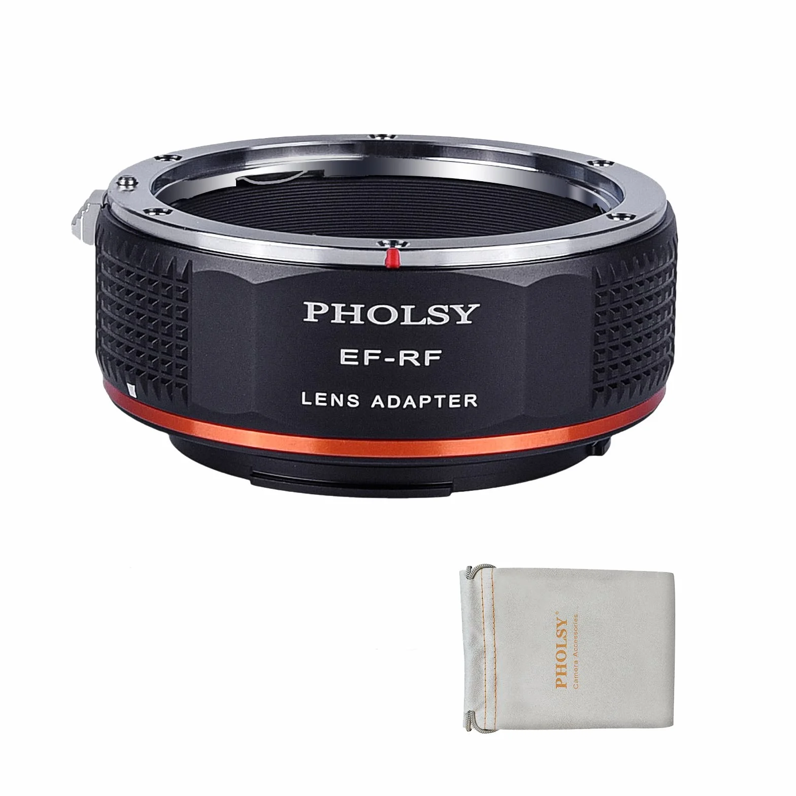 PHOLSY Adattatore di Montaggio Lente EF-RF Messa a Fuoco Manuale Compatibile con Obiettivi Canon EOS EF EF-S e Corpo Fotocamera Canon RF, EOS R, R6 II, R7, R8, R10, R3, R5, R5C, R6, RP, R50, R100