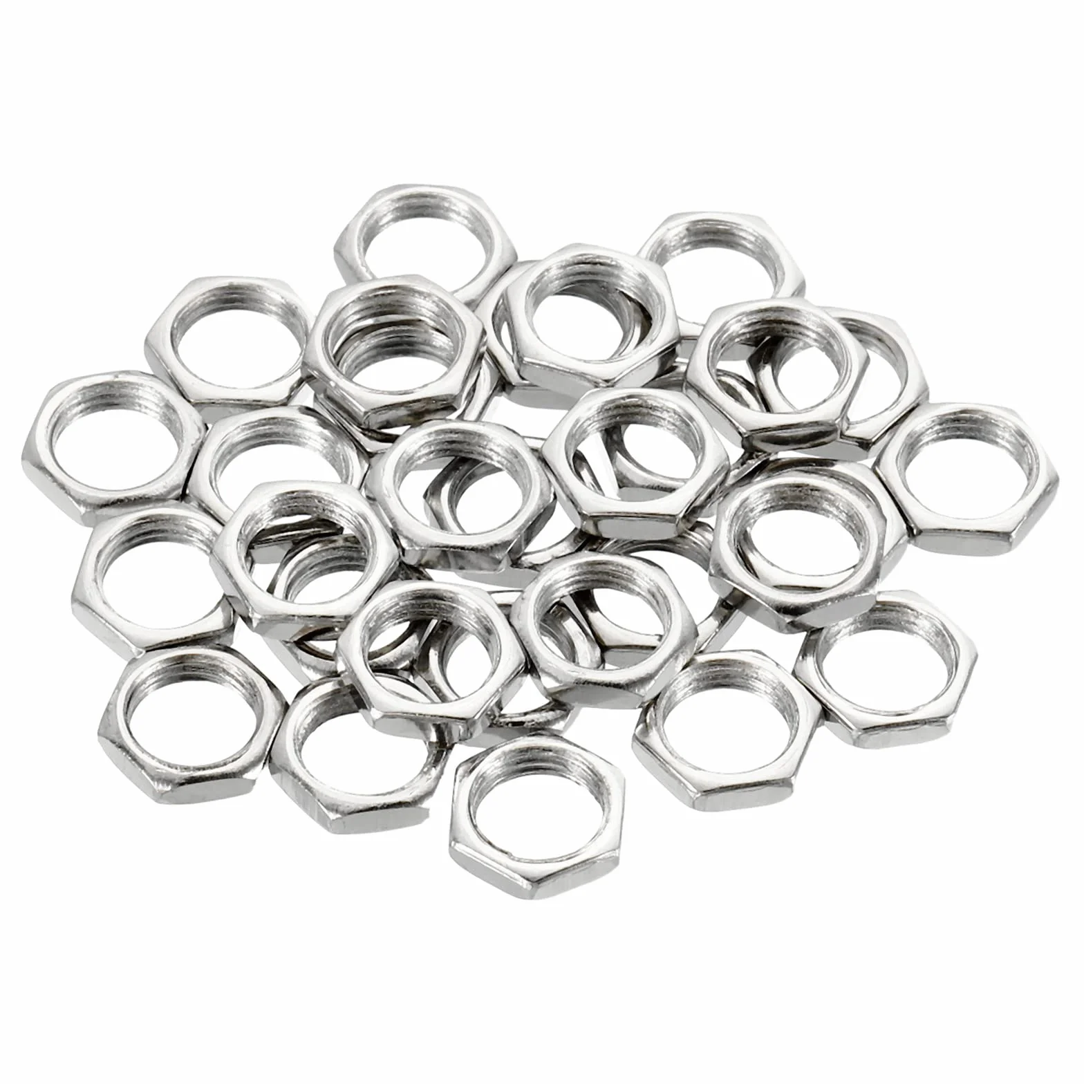 PATIKIL Dadi esagonali in acciaio M8 x 0,75 zincati, altezza 2mm, confezione da 30 pezzi