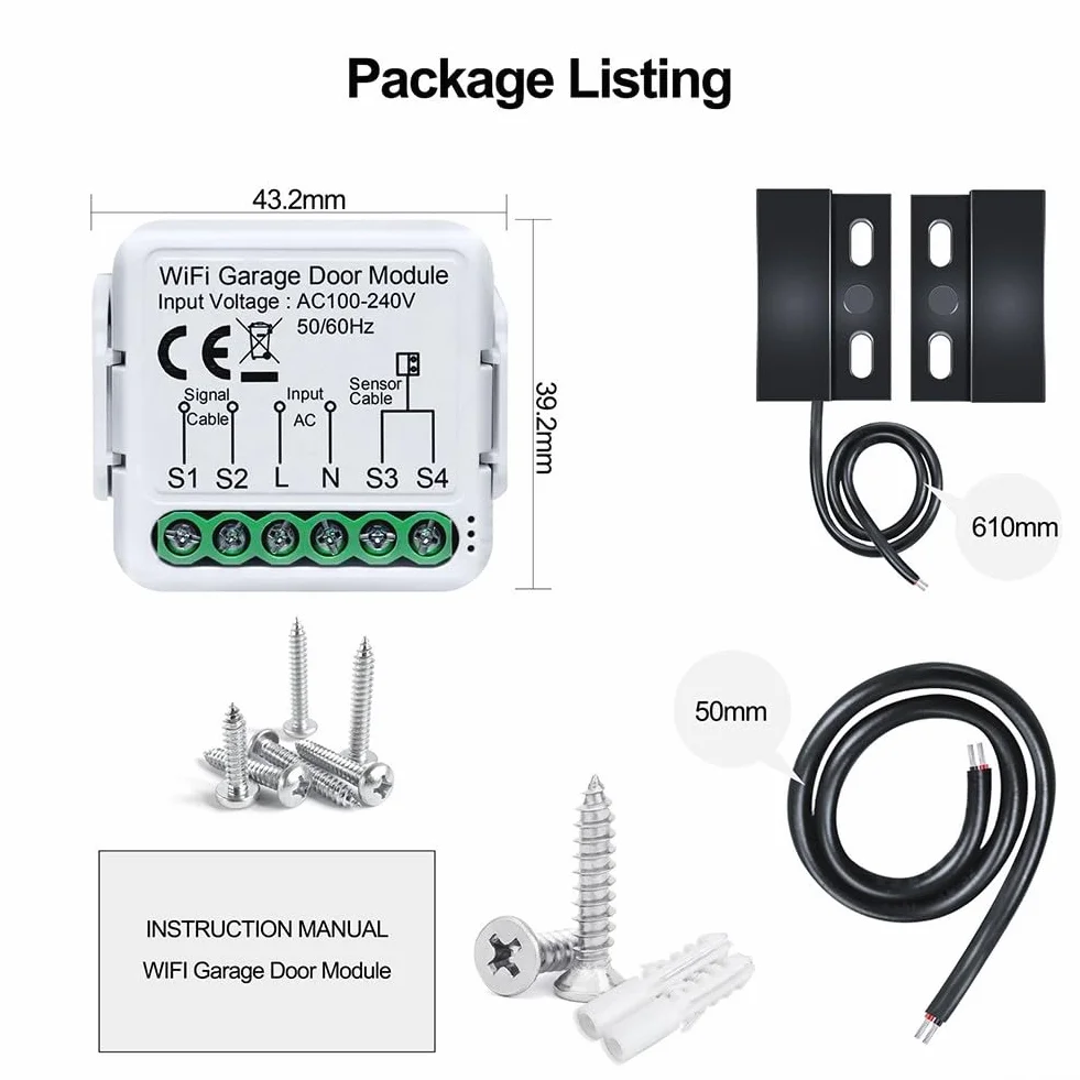 Sensore WiFi per porta garage con supporto Alexa e Assistente vocale