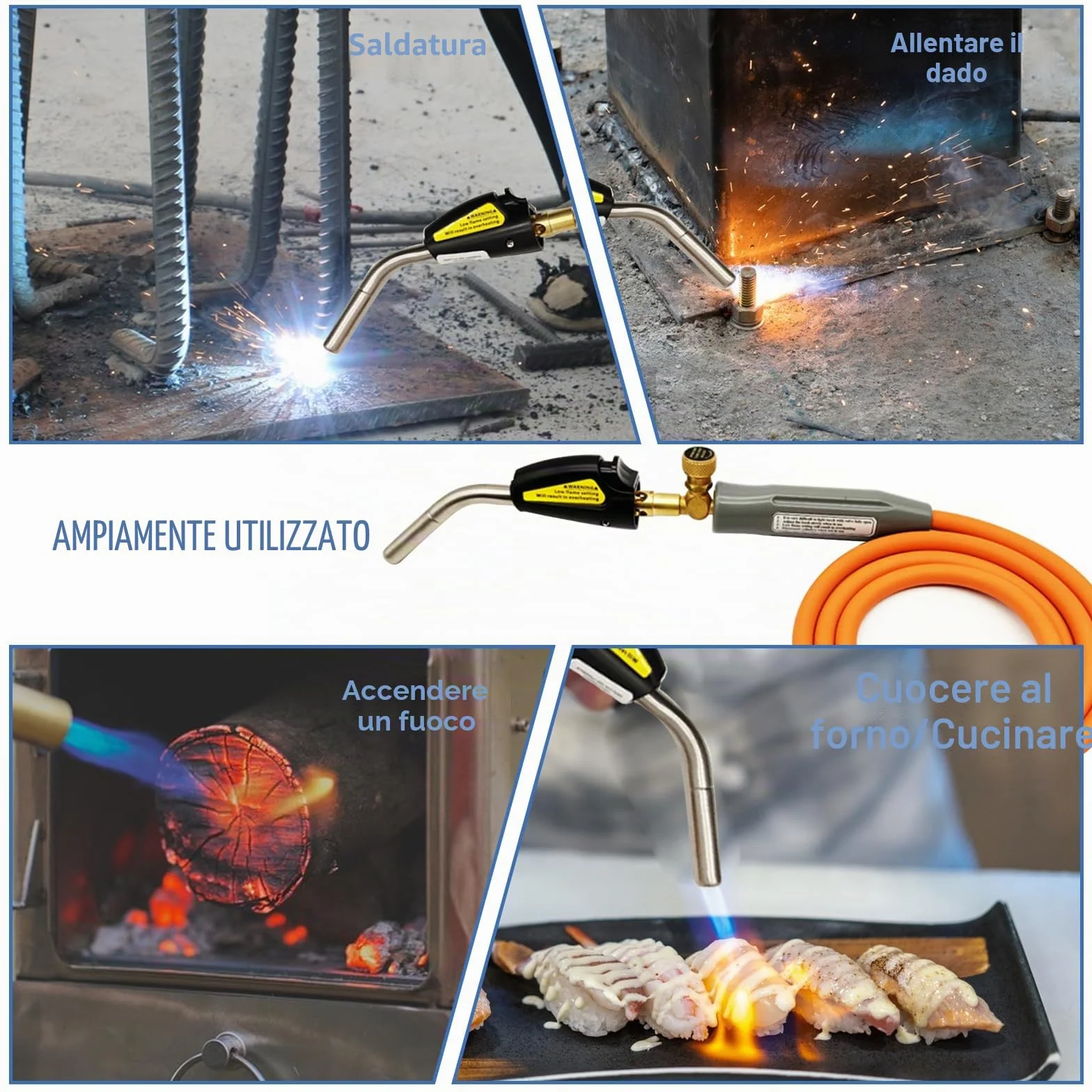 MAPP Torcia a propano CGA600 brasatura testa a gas tubo 1,2 m innesco automatico