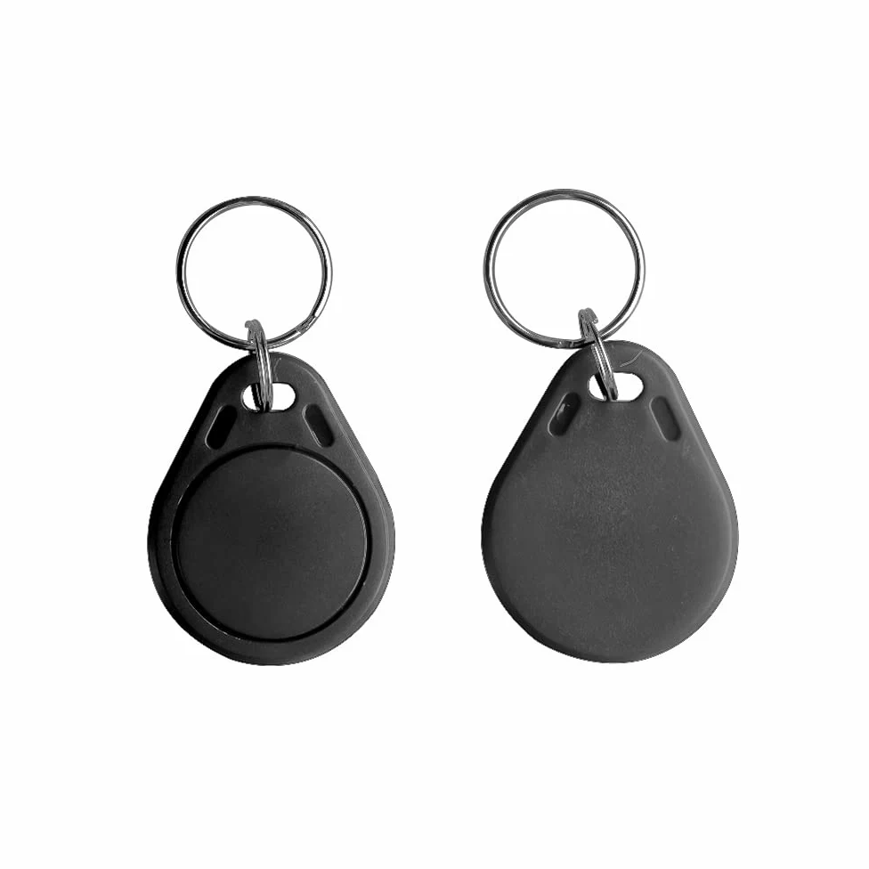 Portachiavi RFID 13,56 MHz F08 Token Key Tag UID sola lettura per sistema di controllo accessi – nero (confezione da 50)