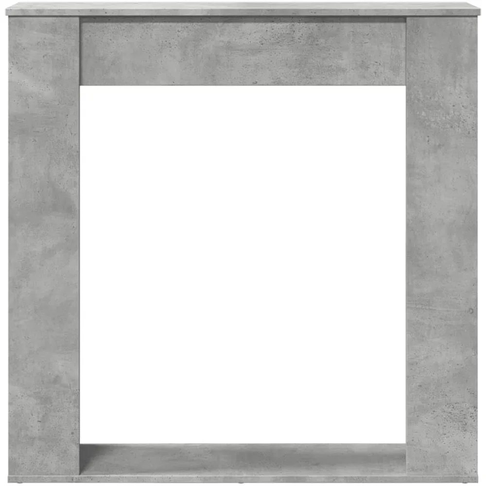 Mangloder - Cornice per camino in legno grigio cemento, 100 x 20 x 100 cm, per fiamme LED, portata 30 kg, cornice per camino facile da pulire, con supporto da parete per soggiorno, riscaldamento e