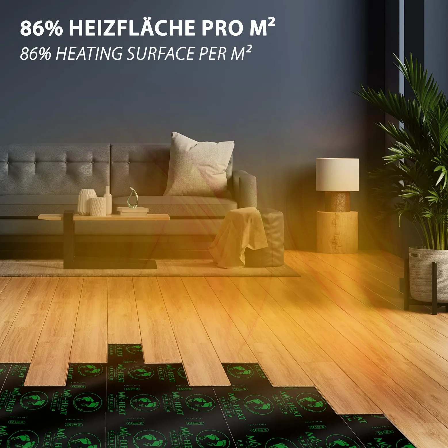 Mi-Heat - Pellicola riscaldante di alta qualità, 3,5 m, 100 Watt/m², larghezza 50 cm, per riscaldamento elettrico a pavimento in vinile, laminato, parquet, moquette in sughero