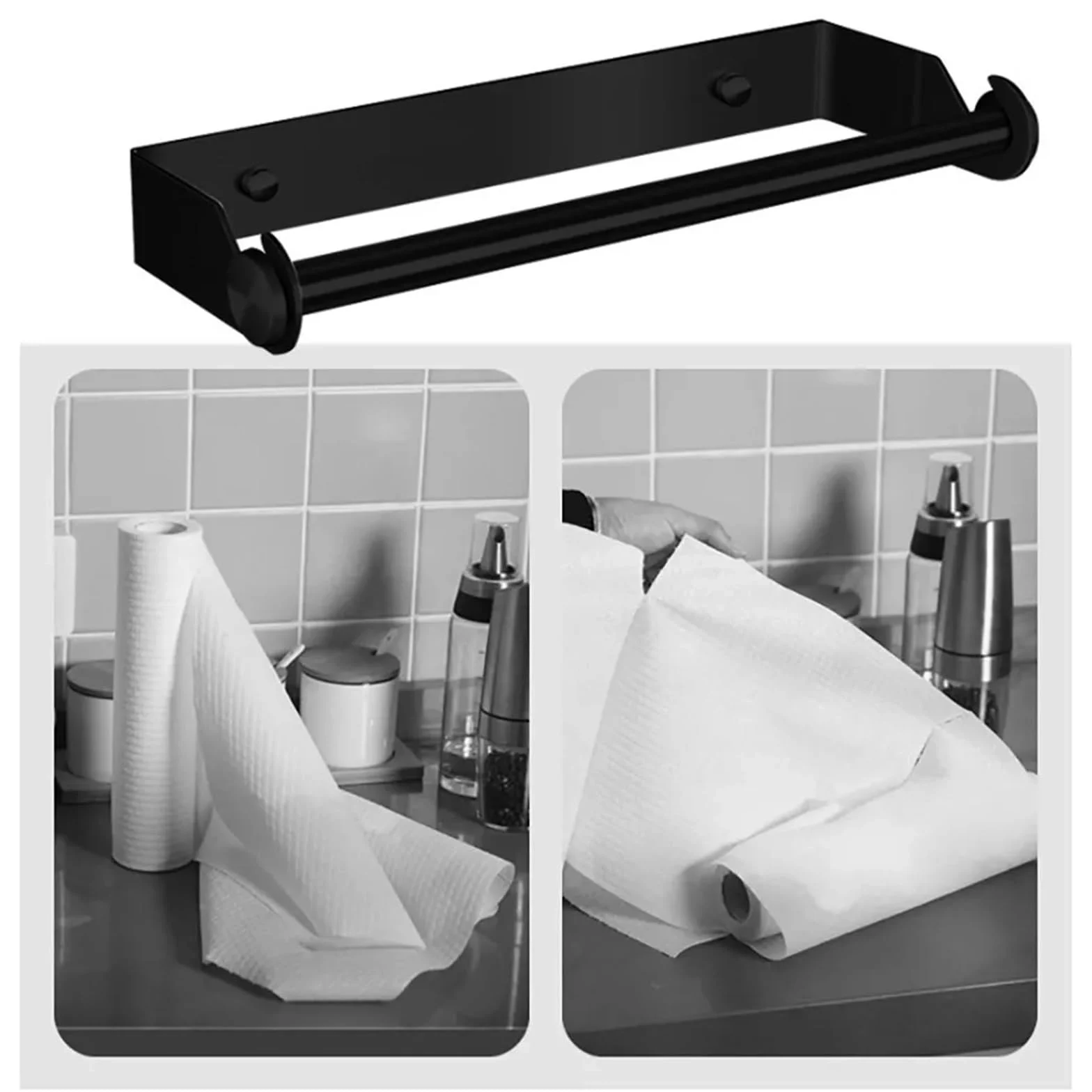CMBSSTFC Porta Carta igienica in Acciaio Inox, portarotolo da Cucina, portarotolo da Parete e Scatola per fazzoletti in ABS, per Bagno e Cucina (Argento)