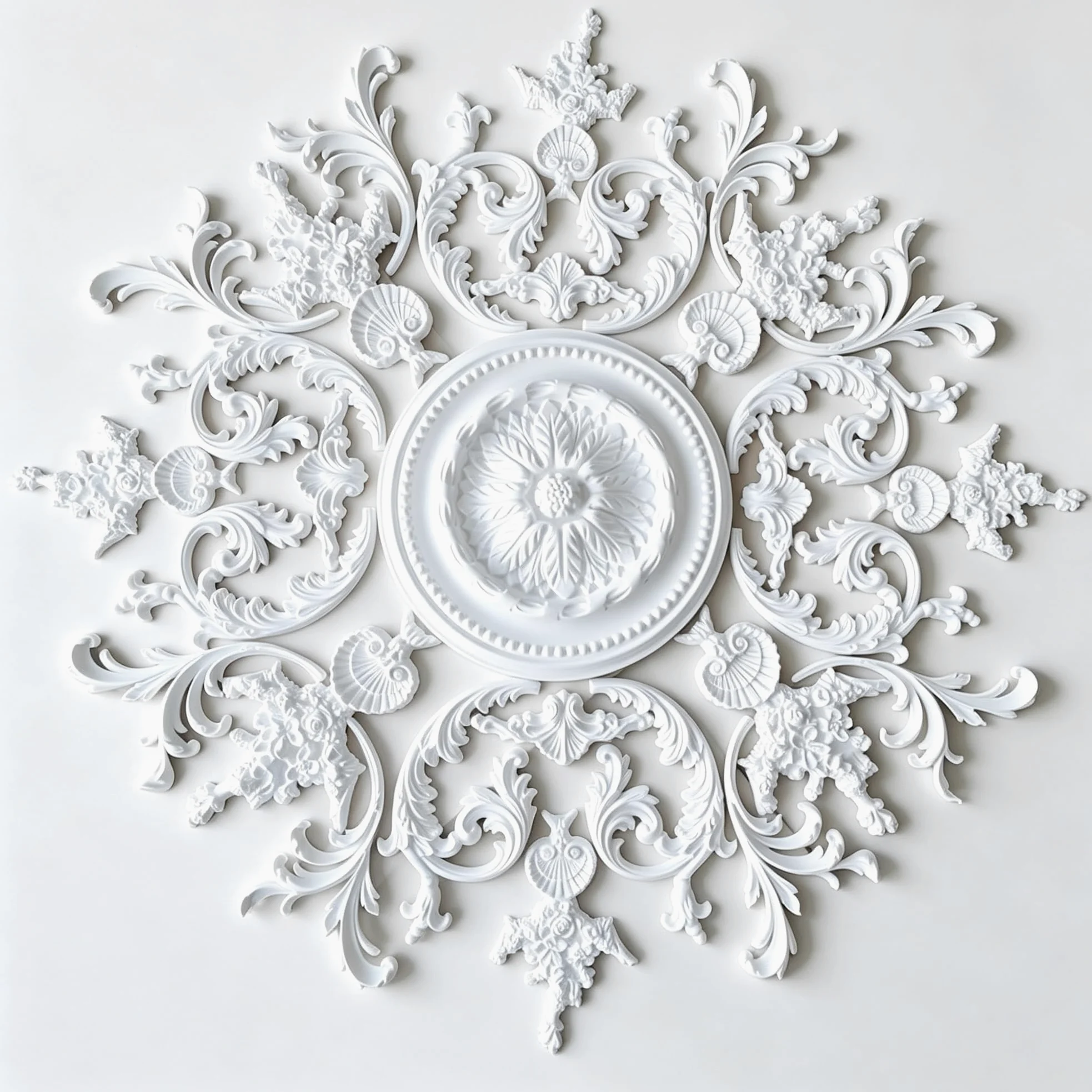 122cm Rosone Lampadario Soffitto Bianco Polistirolo Decorativo | Medaglione del Ventilatore Rotonda Moderno per Pareti Portalampada