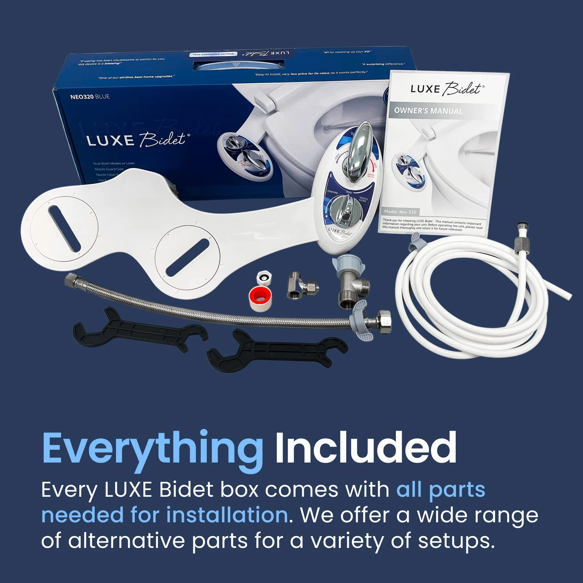 Luxe bidet Neo 320 Elite Series self Cleaning Dual Nozzle non-electric Mechanical bidet WC