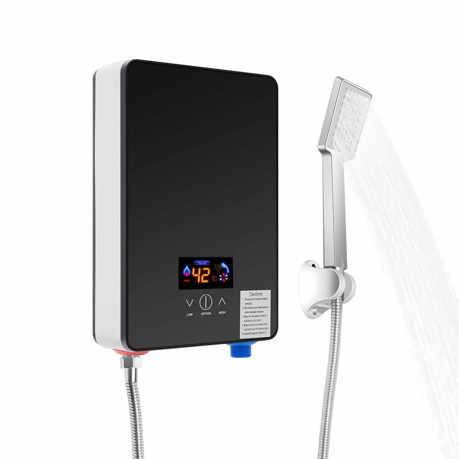 Mini scaldabagno elettrico da 6500 W, 220 V, con display LED, protezione dell'acqua IPX4, riscaldamento rapido dell'acqua calda in 3 secondi, compatto, montaggio a parete, ideale per bagno, cucina