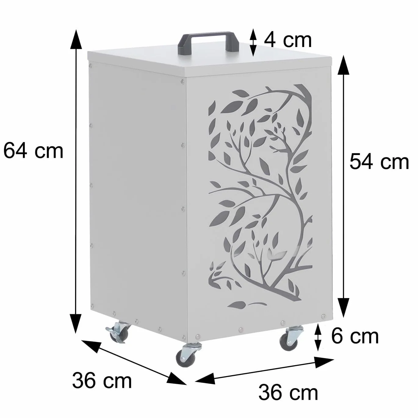 Mendler Contenitore per Pellet HWC-Q30 stoccaggio conservazione Pellet, con setaccio Filtro e rotelle 64x36x36cm - Antracite