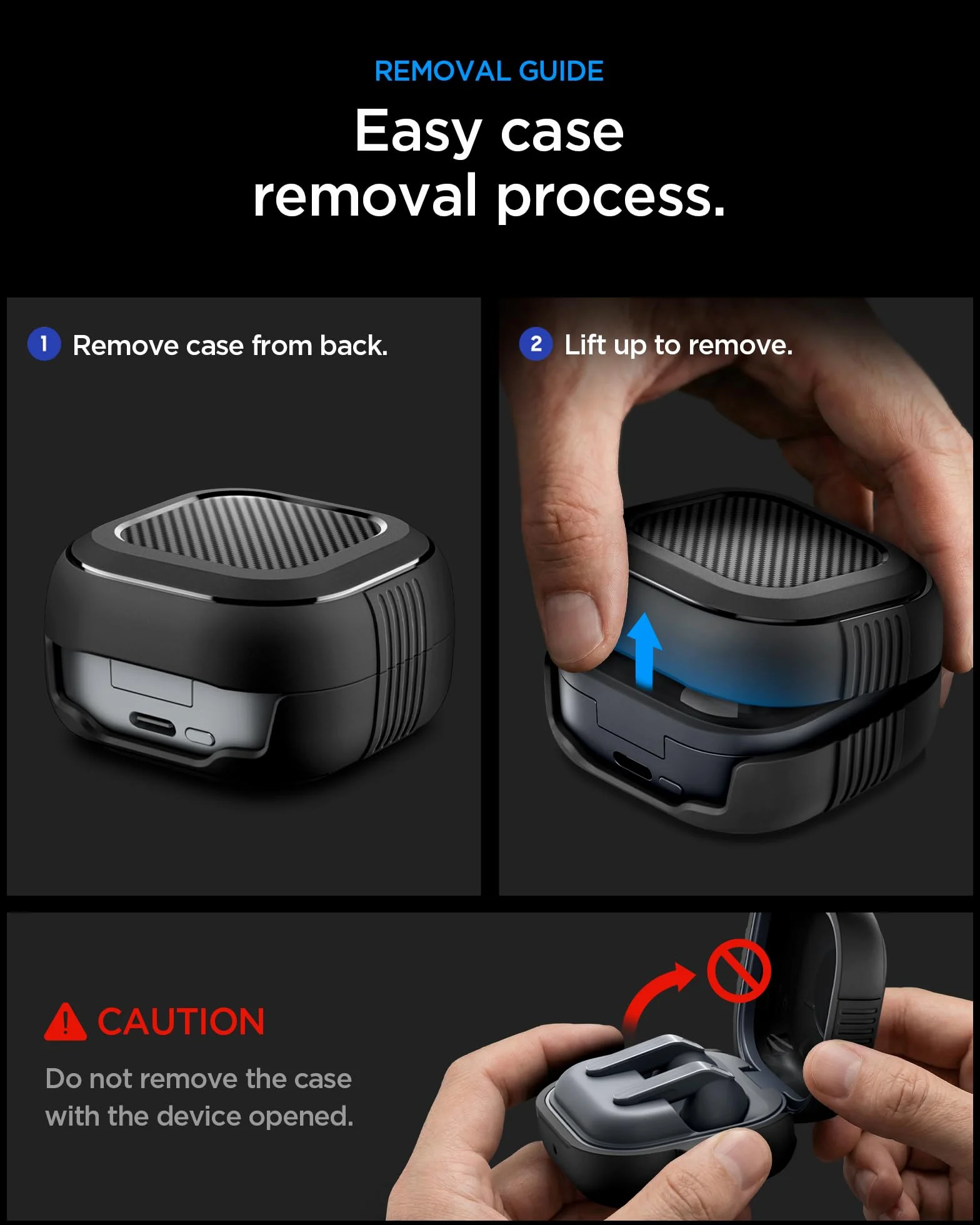 Spigen Cover Rugged Armor Compatibile con Samsung Galaxy Buds 4 Pro/Galaxy Buds 4 (2026) - Nero Opaco