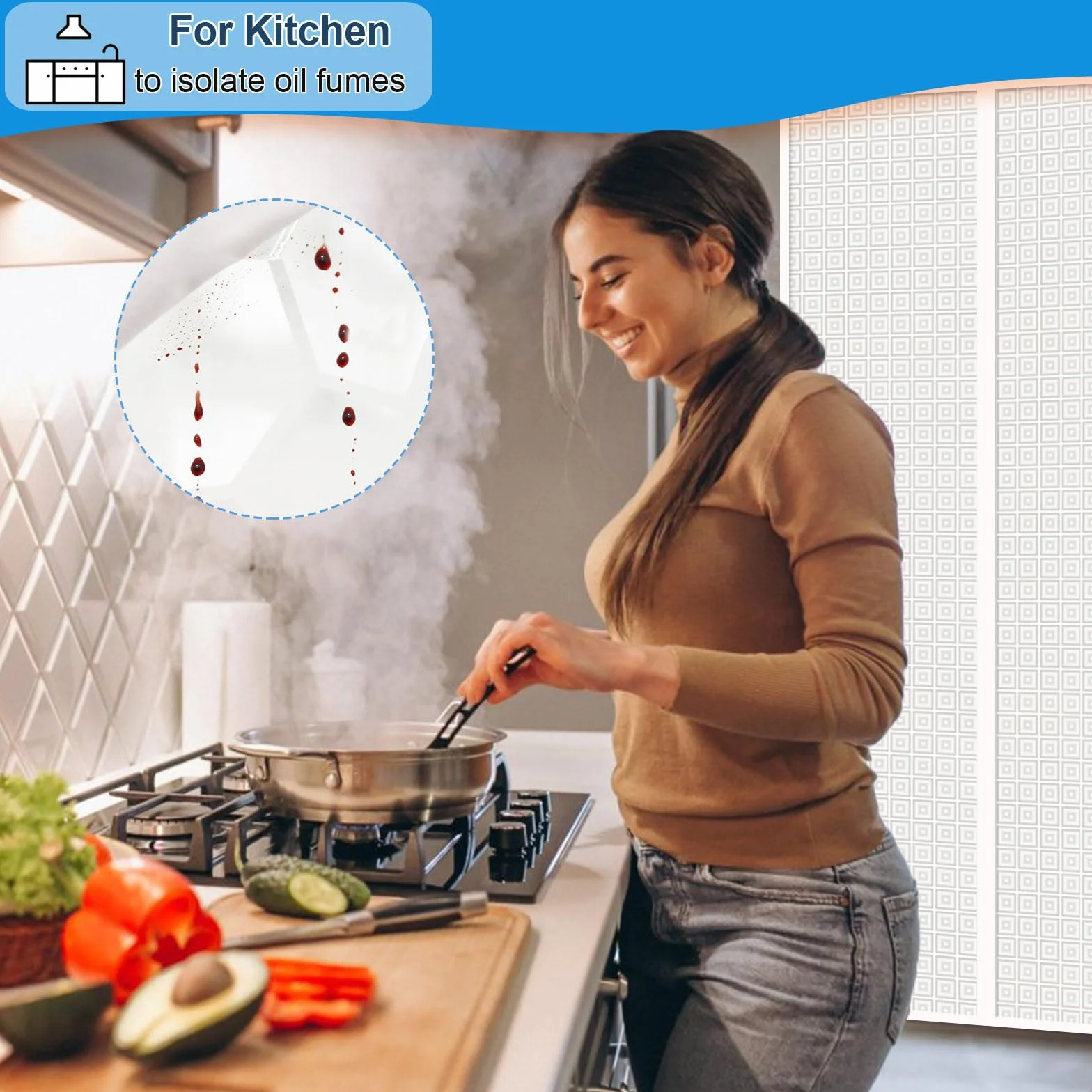 Risareyi Magnetica Tenda Isolante Termico per Porte per Finestre 80x230cm in EVA Traslucido Impermeabile Contro Freddo Antipolvere con Calamita, Chiusura Automatica, Bianco