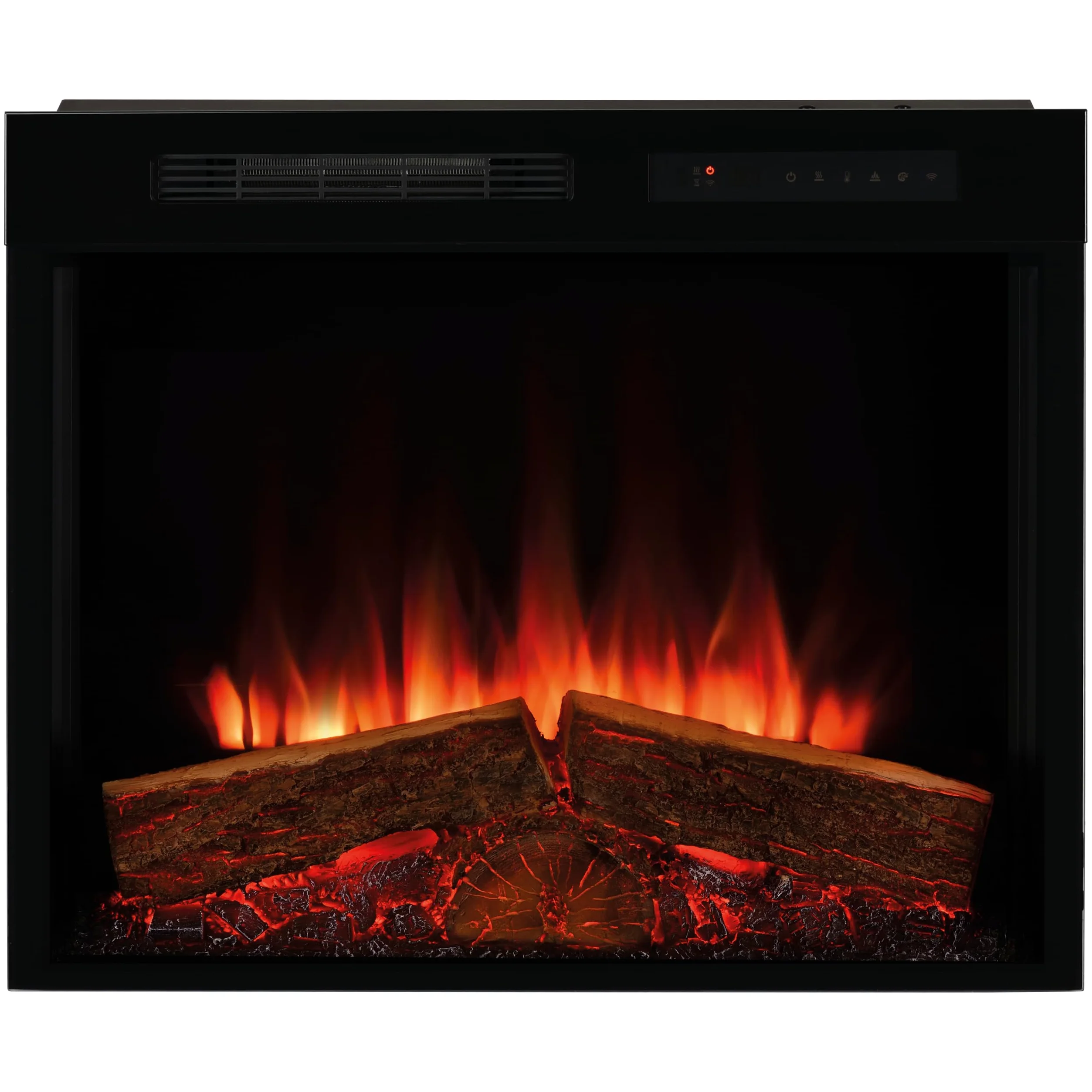 Dimplex Spark 28" Camino Elettrico da Incasso Camino Elettrico da Parete con Termoventilatore 2 kW Effetto Fiamma LED Optiflame, Velocità e Luminosità Regolabili Incluso Timer e Telecomando