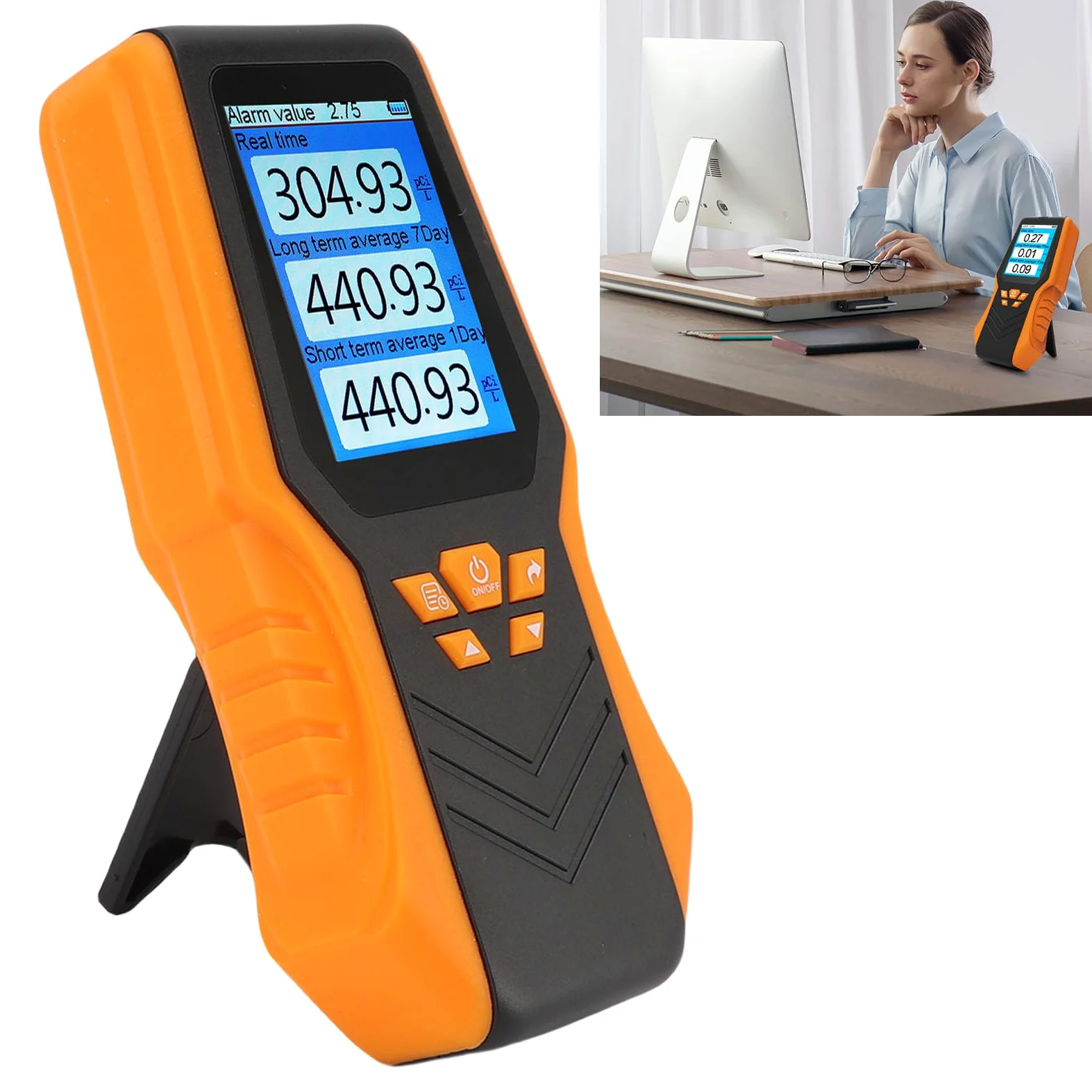 Jeffergarden Letture Digitali del Rilevatore di Radon, Display LCD, Kit di Test Portatile per il Monitoraggio della Scuola in Ufficio