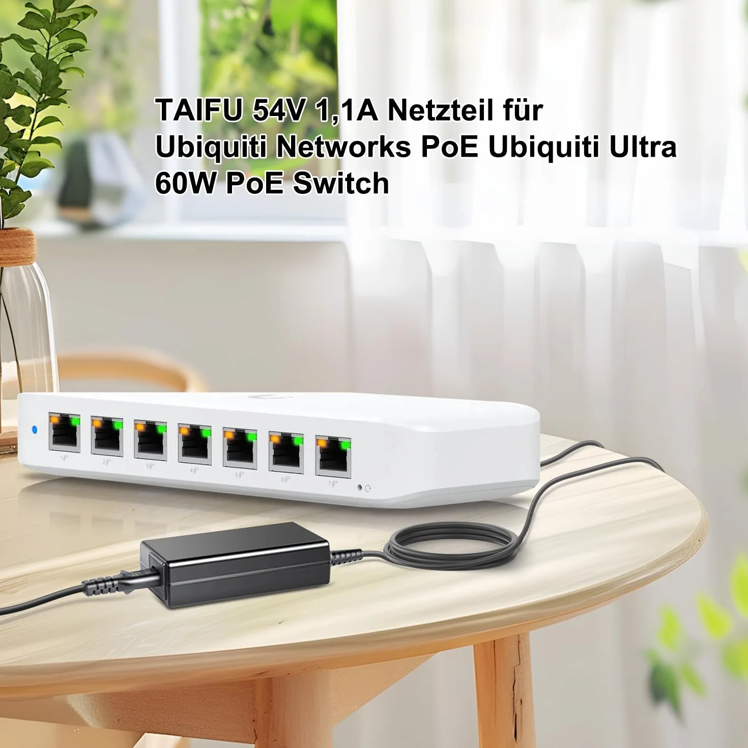 TAIFU 54V 1.1A Alimentatore Caricatore per Ubiquiti PoE Switch PoE Ubiquiti Ultra 60W UniFi S witch Lite USW-Lite-8-POE - S witch NY-PW0L2-05401100 Adattatore Caricabatterie Cavo Alimentazione