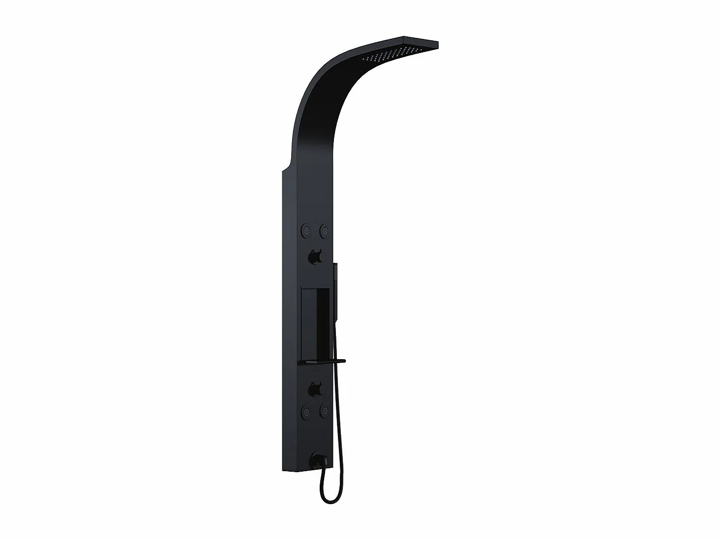 Vente-unique - Colonna doccia Roana - L 20cm x P 48cm x H 140cm - acciaio inossidabile - nero