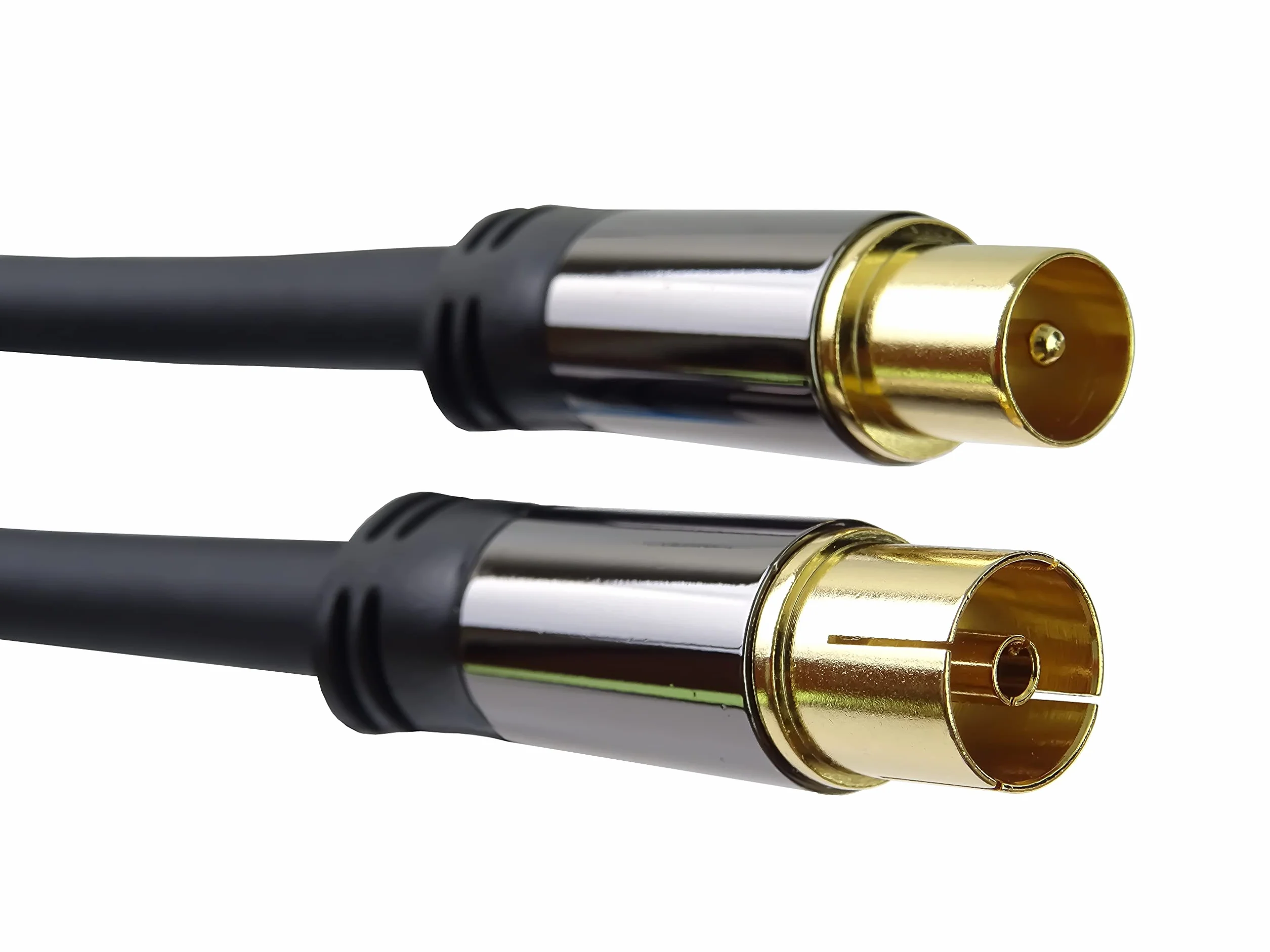 PremiumCord Cavo di Collegamento Antenna TV HQ, M/F, 75 Ohm (135 Db), Schermato 4X, Connettore in Metallo, Lunghezza 5 m