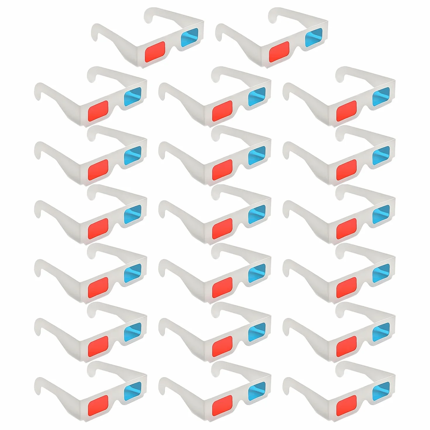 20 Pezzi di Bicchieri 3D di Carta, Occhiali Portatili, Accessori per La Visualizzazione di Film, Adatti A TV, Computer, Proiettori.