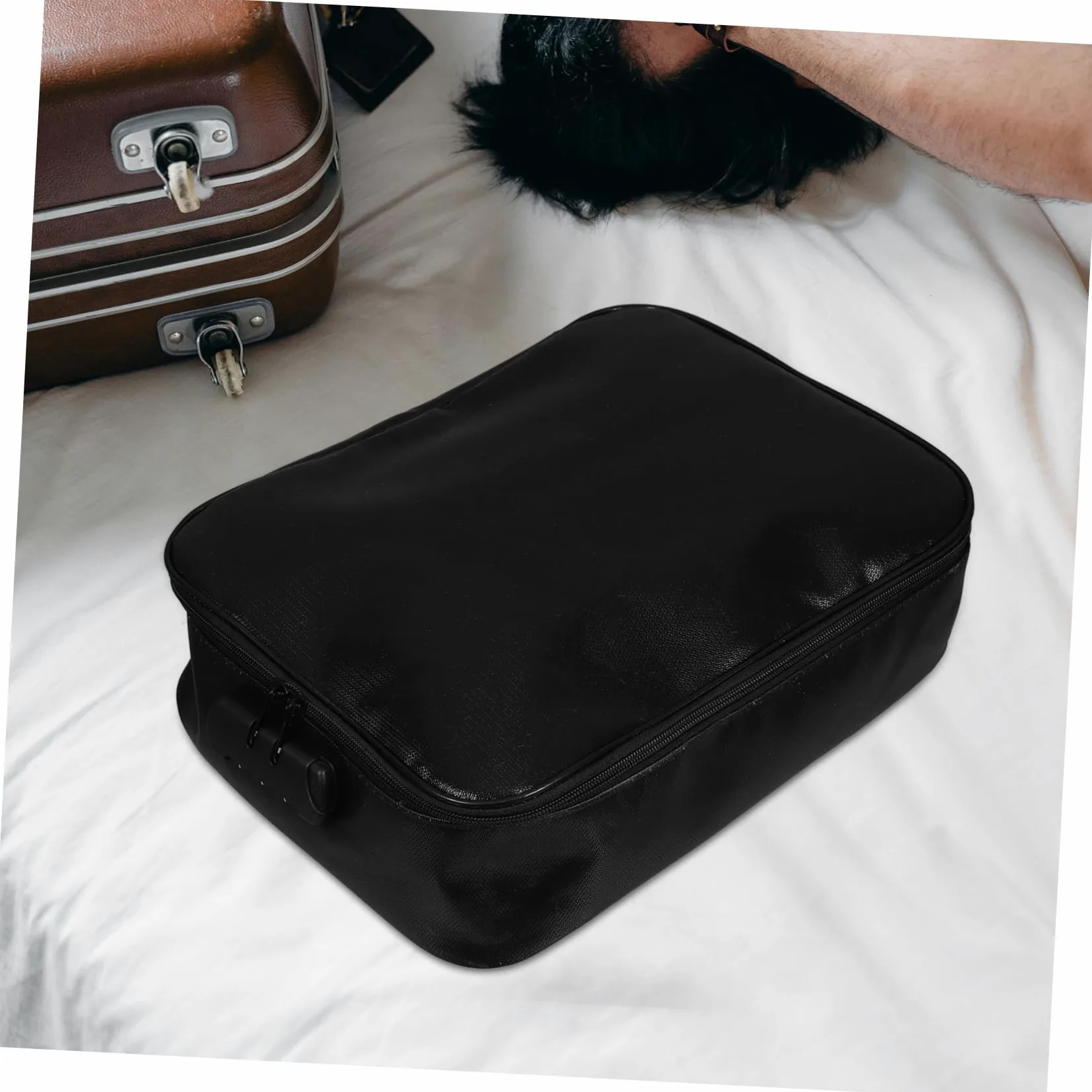 Borsa Documenti Ignifuga Nera in Fibra di Vetro Multi-strato | Blocco Password Sicuro, Ampia Capienza, Uso Quotidiano e Viaggio, Design Elegante e Resistente