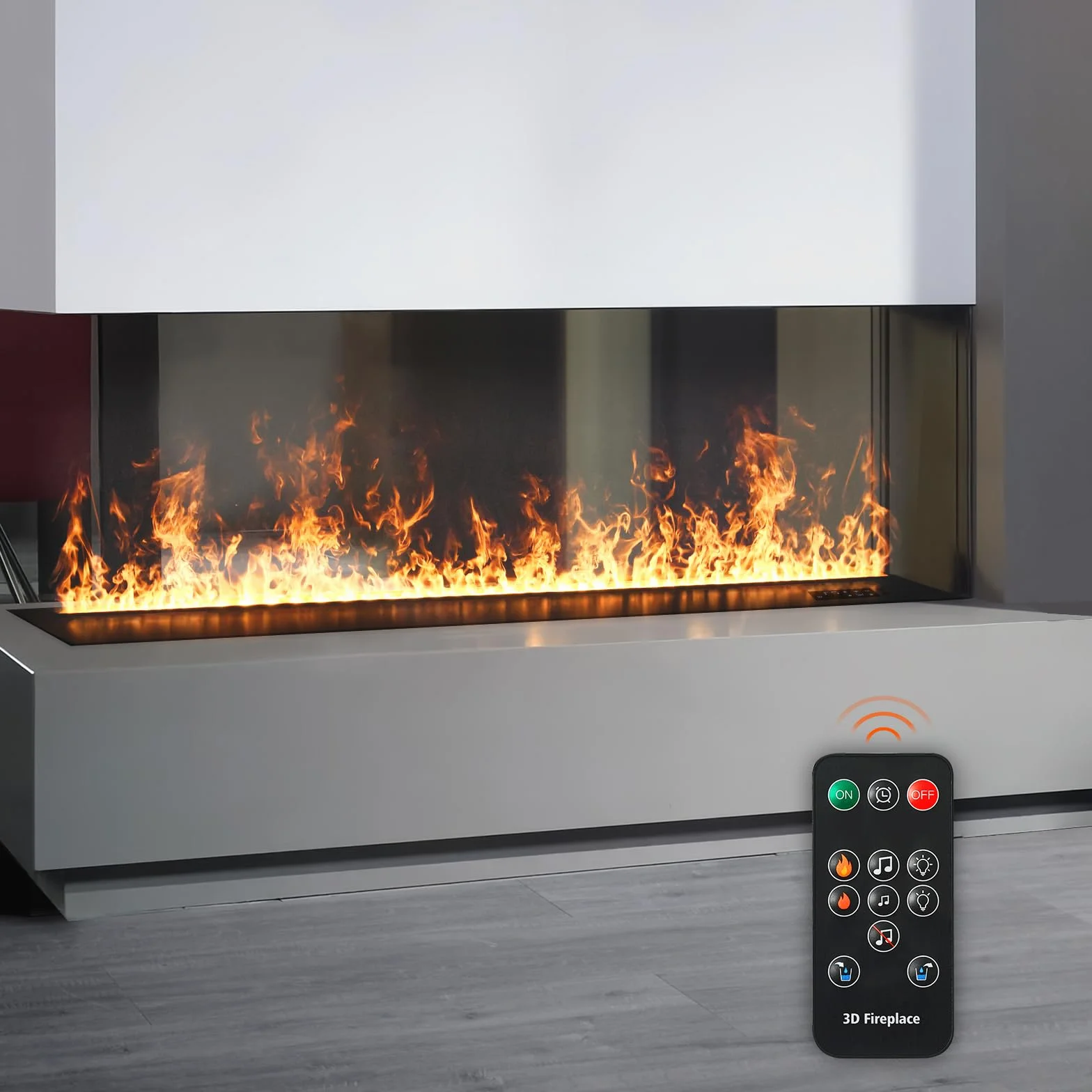 Camino a vapore Mexhom, Camino elettrico a fiamma 3D, 150cm Nessun calore | 3D effetto fiamma, adatto per camera da letto, soggiorno, mobili, animali domestici, umidificatore, silenzioso
