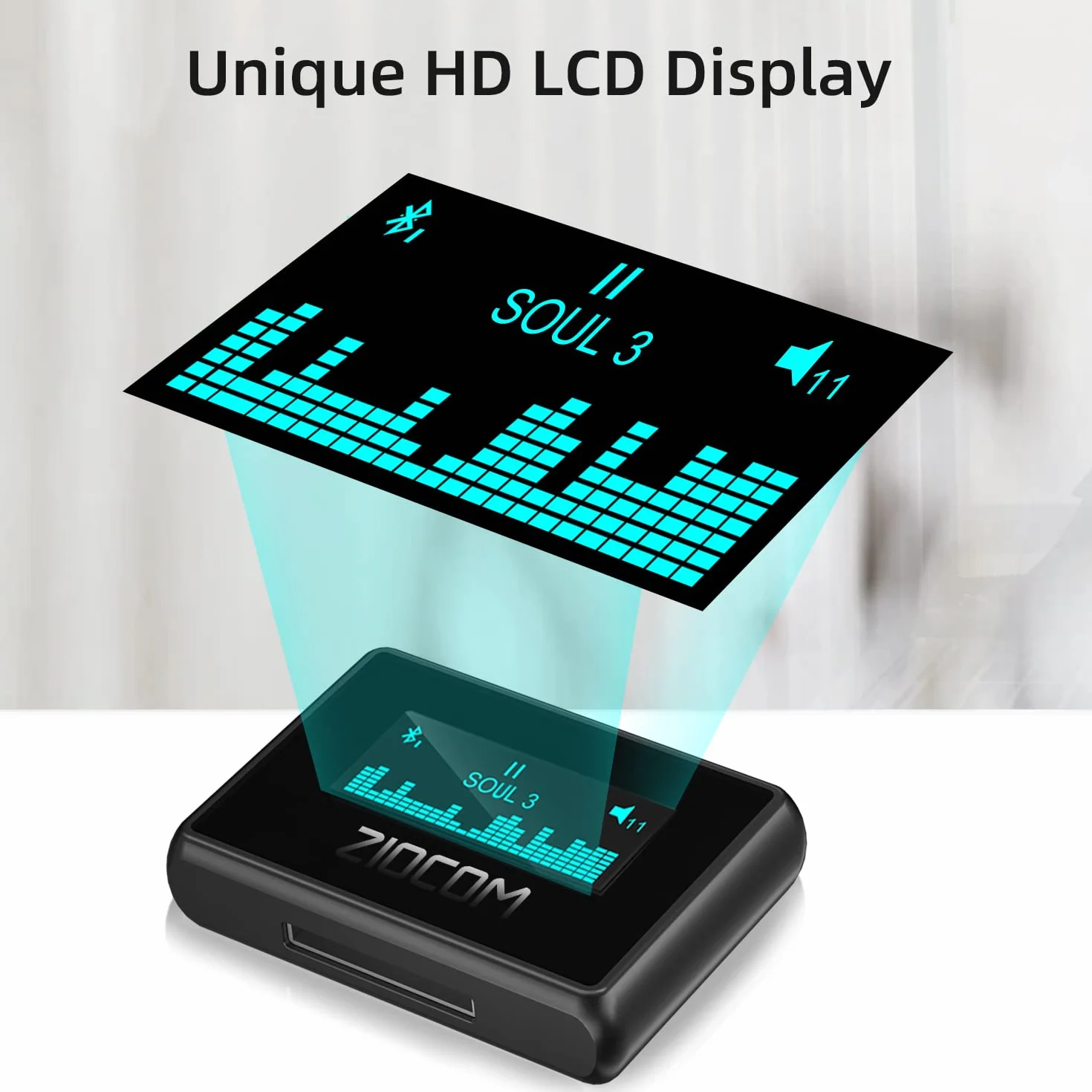 ZIOCOM Ricevitore Adattatore Bluetooth 30 Pin per iPod Bose SoundDock e Altri Altoparlanti Dock a 30 Pin, Schermo LCD Unico, Batteria Integrata, Supporta Simultaneamente 2 Dispositivi (Non per Auto)