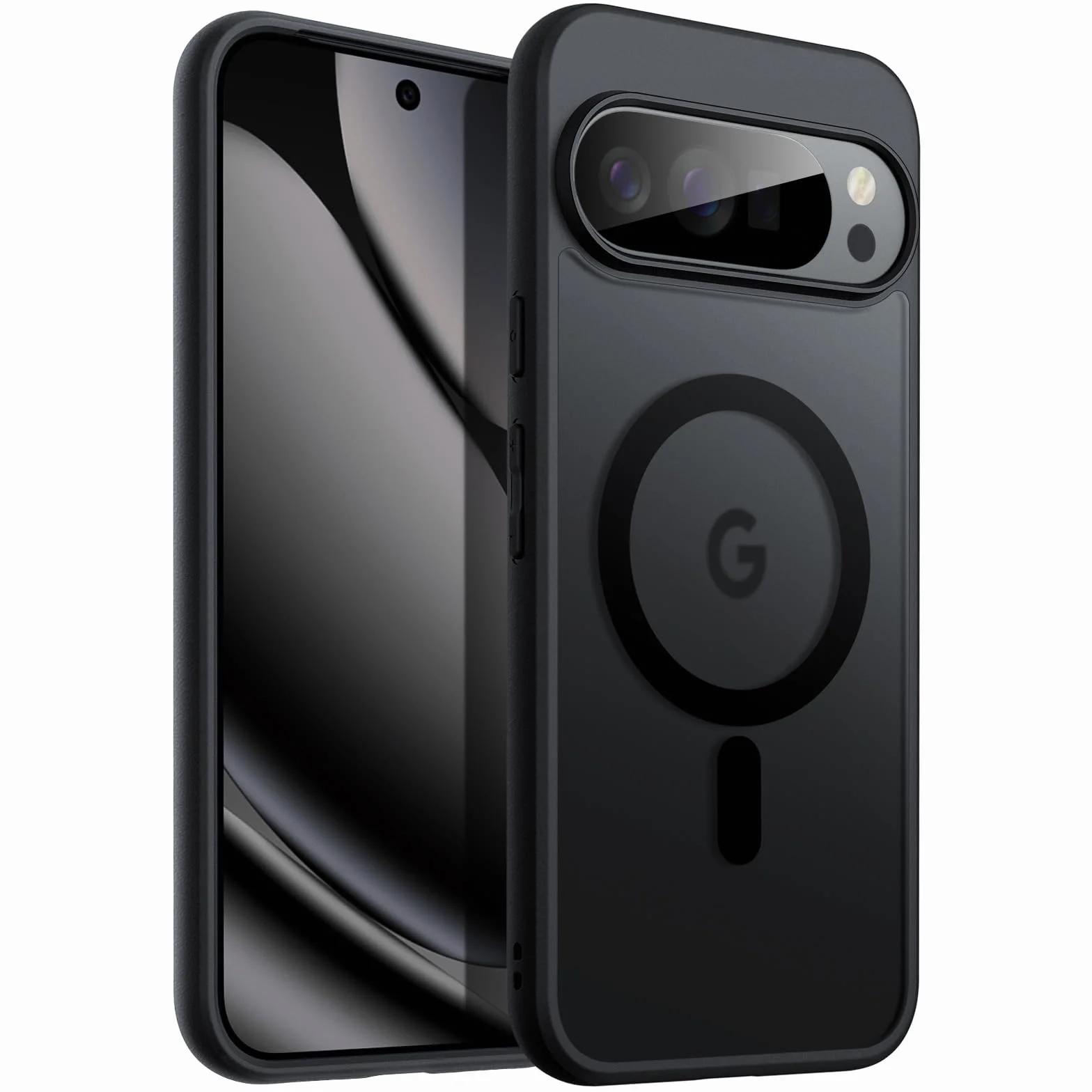 JETech Cover Magnetica per Google Pixel 10/10 Pro 2025, Compatibile con MagSafe ed Caricatore Pixelsnap, Traslucida Opaco Retro Antiurto Cellulare Custodia (Nero Ossidiana)