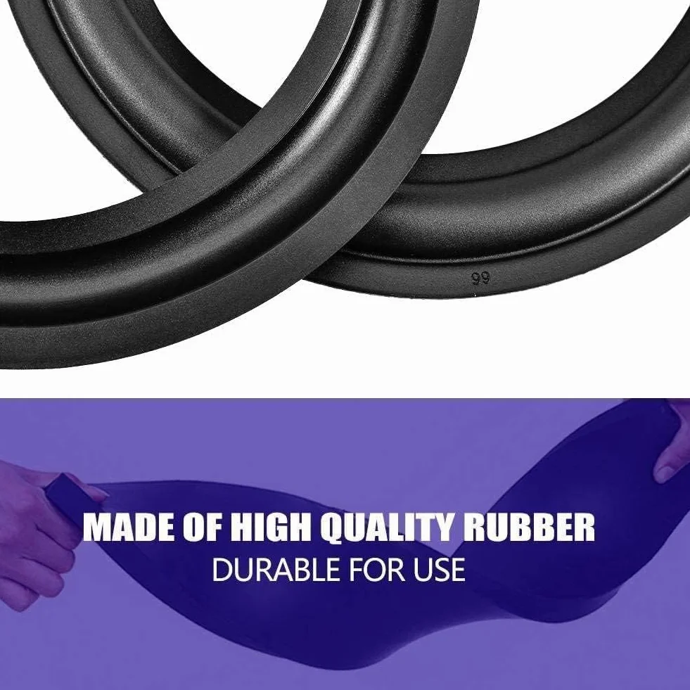 Zerone Altoparlante Riparazione Perforata Bordo Surround Kit Ricambio 2pcs 6 Pollici / 156mm Gomma Nero