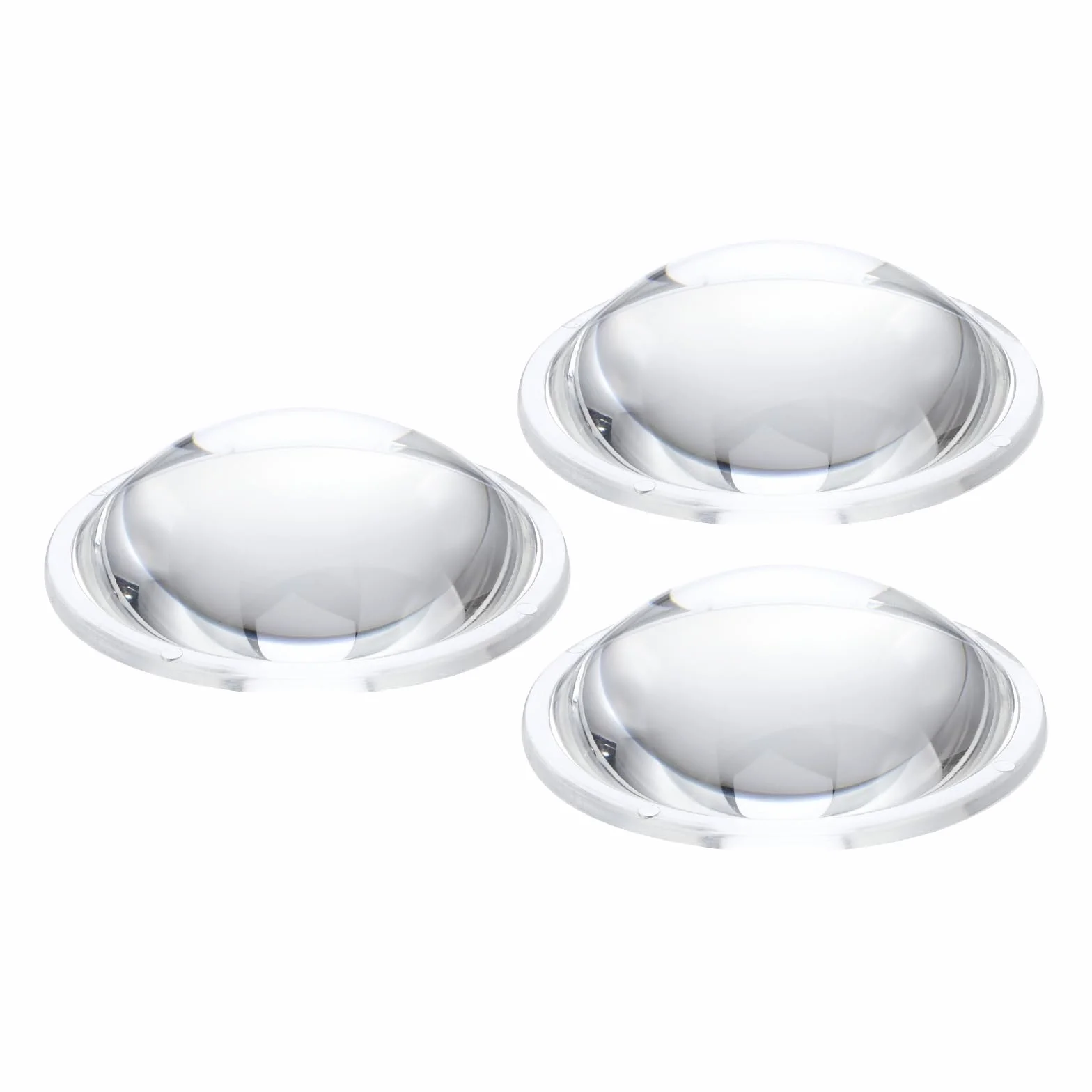 PATIKIL Diametro 50mm Lente Convessa Piatta, 3 Pezzi Altezza 15mm PMMA Acrilico Lente Ottica Convessa Condensatore Con Bordo Per Torcia Auto Bicicletta Faro Proiettore, Trasparente