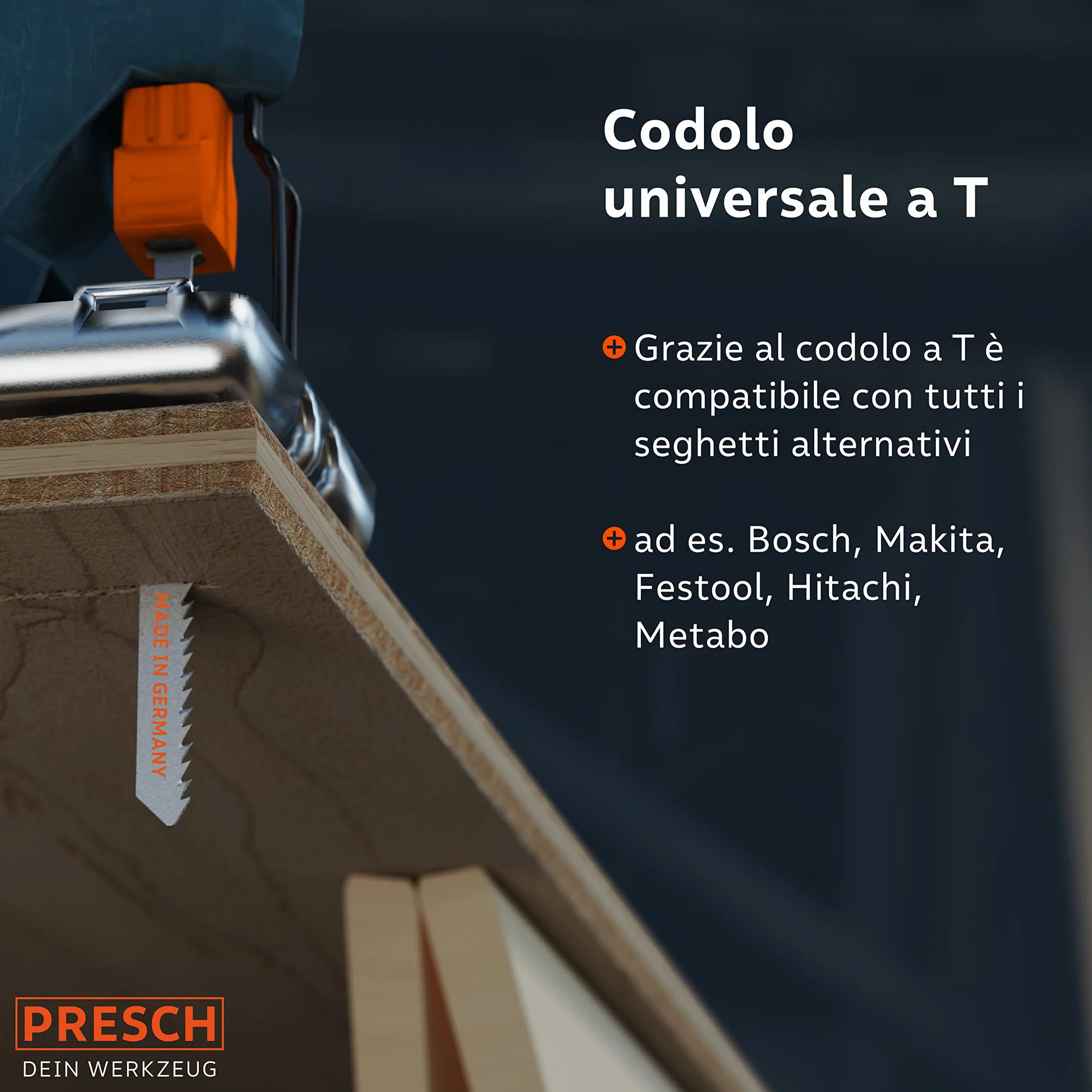Presch Set di lame seghetto alternativo Metallo e Legno 10 pz. - Un unico set di lame per seghetto con codolo a T alternativo per tutte le applicazioni