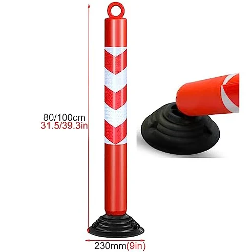 Generico Confezione da 2 dissuasori di Sicurezza Stradale, 80 cm (31,5 Pollici), Flessibili, in plastica Riflettente, Ideali per vialetti, parcheggi, Controllo della Folla e paletti stradali - Resist