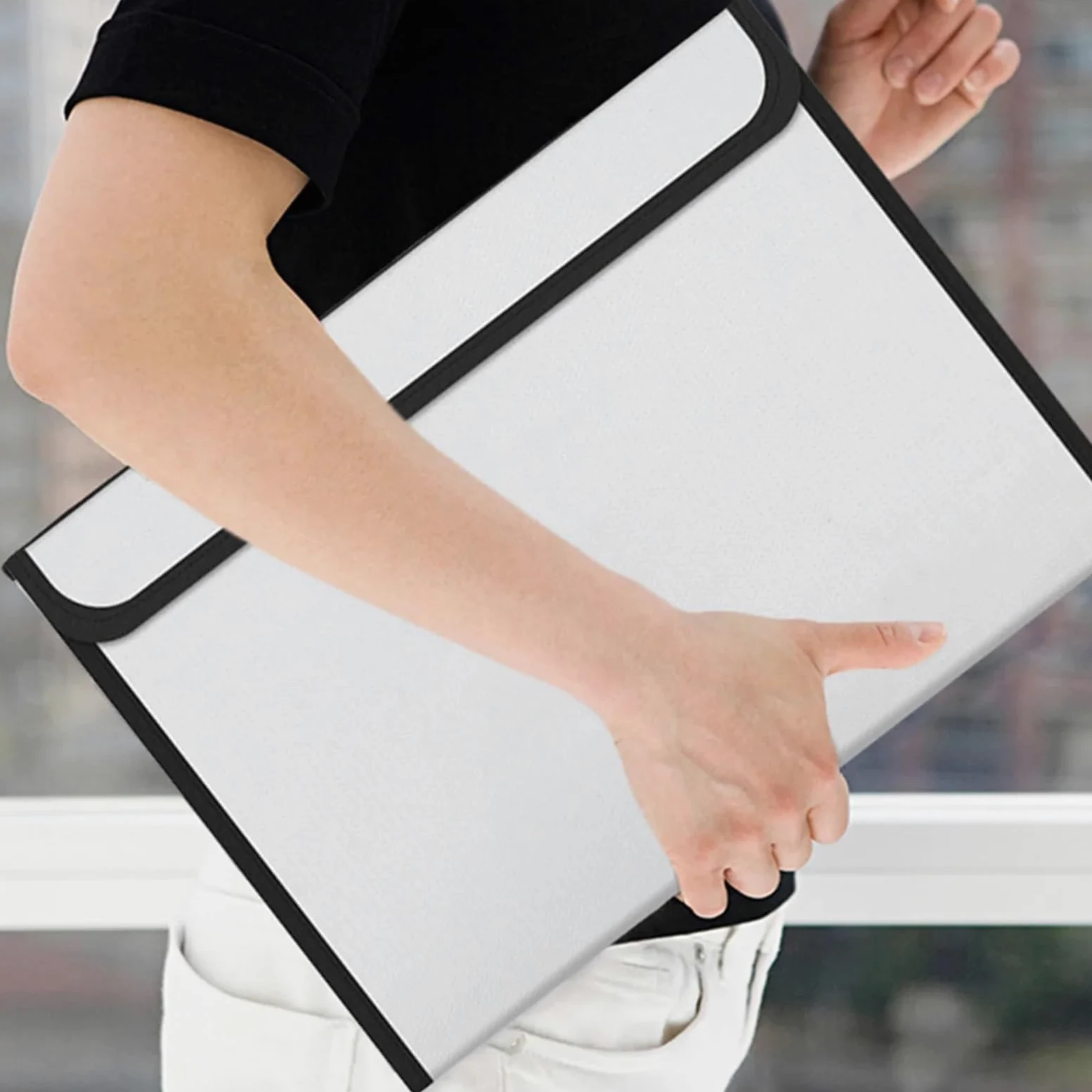 Borsa portadocumenti di sicurezza ignifuga e impermeabile da 2 pezzi, grande capacità, design a doppio strato, borsa portadocumenti di sicurezza for ufficio ignifuga per Documenti Passaporto