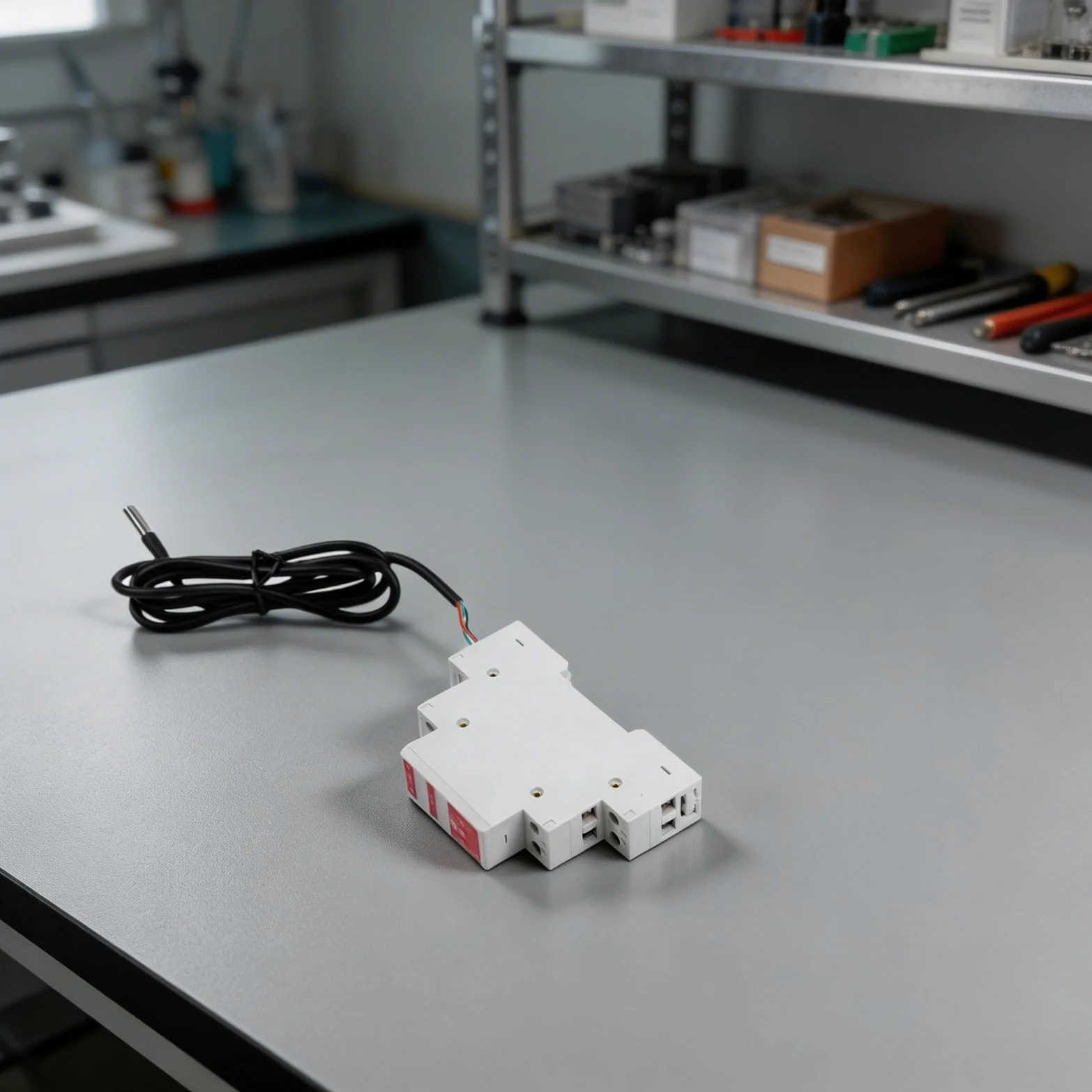 Termostato Smart WiFi DIN Rail con sonda, regolatore digitale di umidità della temperatura per Tuya/Smart Life, interruttore relè programmabile compatibile con Alexa/Google, bianco