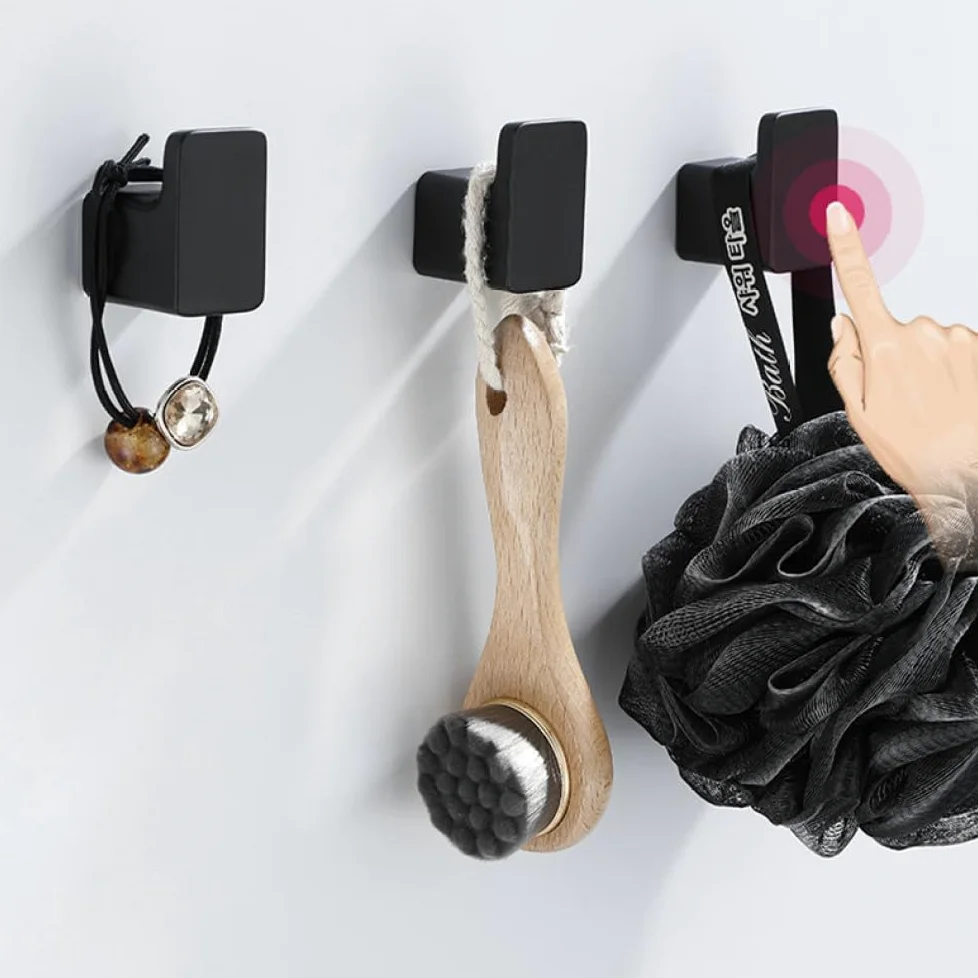 Spazio Alluminio Grigio/Nero/Spazzola Oro Gancio Ganci per accappatoio Gancio per vestiti Appendiabiti a parete Gancio per porta, 5 pezzi grigio stile B