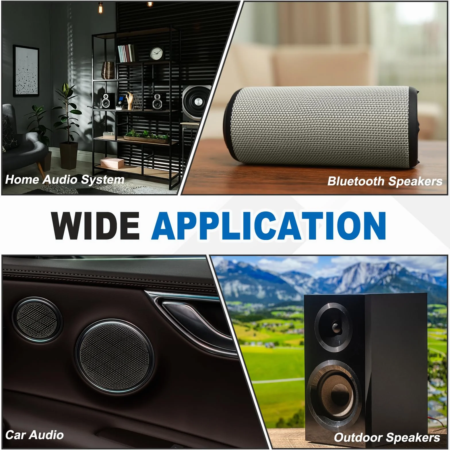 QUARKZMAN 4 Pezzi Anelli Di Gomma Per Altoparlante Da 4.5 Pollici 117x75mm (IDxOD) Anelli Per Subwoofer Forati Pezzi Di Ricambio Per Riparazione Altoparlanti O DIY, Nero