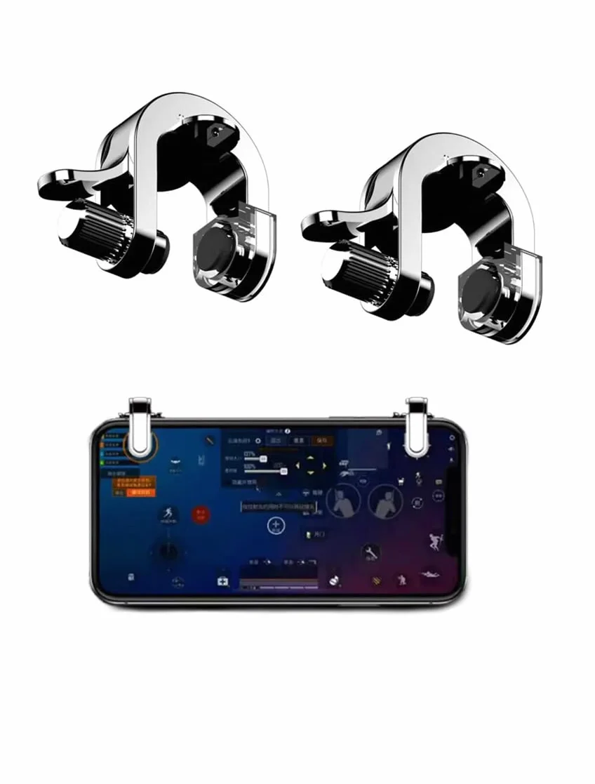 Mobile Game Trigger Controller Meccanico Metallo Trigger Metallo per iPhone Android Cellulare Gaming Trigger Joystick con Sensibili Sparare Mira Tasti per Fornite/Knives Out/Regole di Sopravvivenza