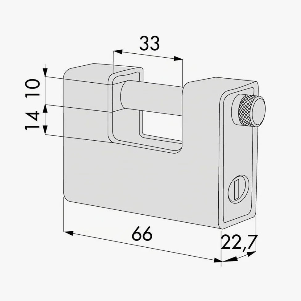 CISA 121810650, Lucchetto Incamiciato Locking Line, Camicia in Acciaio, 65 mm