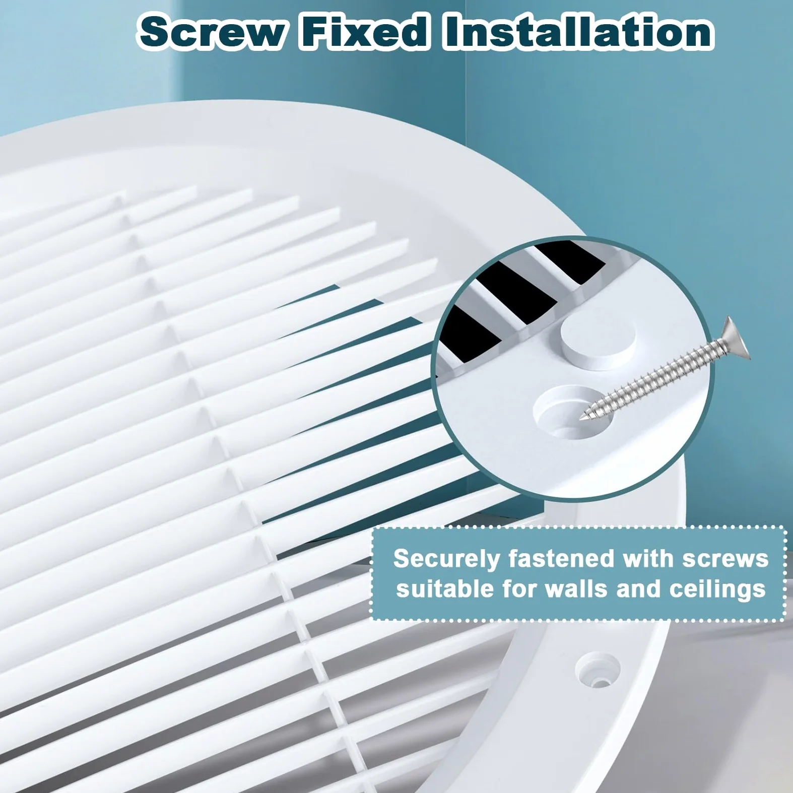 Griglia di Ventilazione per Soffitto/Parete, Copertura Rotonda per Soffitto/Copertura Fori Accesso, Coperchio Condotto Aria Condizionata(300mm/12in)