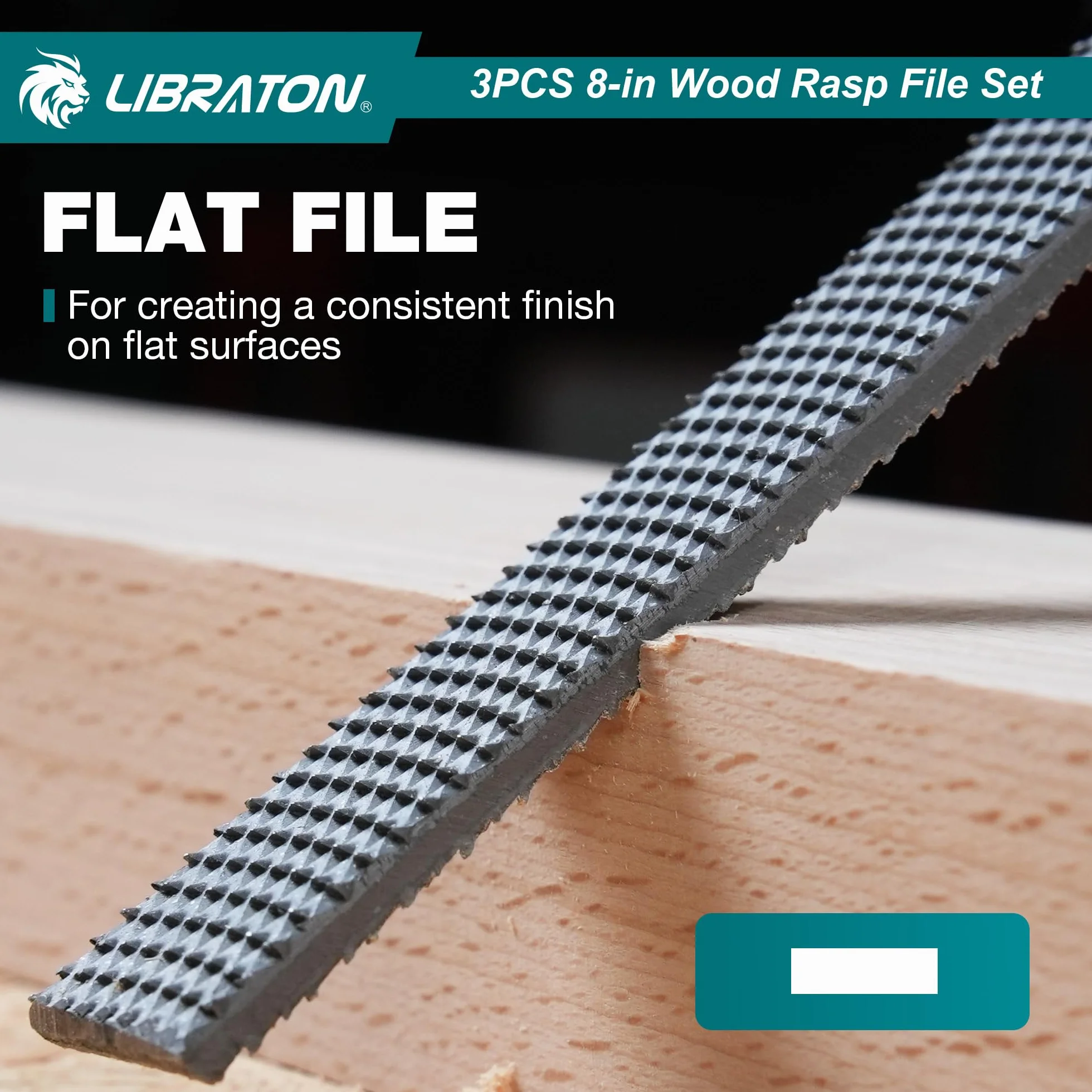 Libraton Set di Raspe per Legno 3 Pezzi, Lime Multiforma Acciaio Carbonio 200mm per Falegnameria