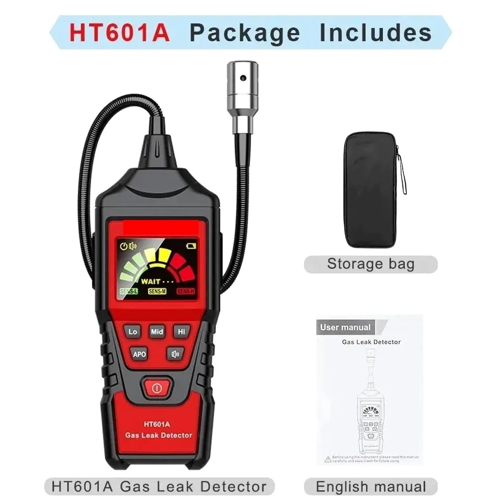Rilevatore di gas, Rilevatore di perdite gas HT601A HT601B 0-1000PPM Allarme sonoro e schermo metano naturale infiammabile combustibile per lavoro e casa(HT601A)
