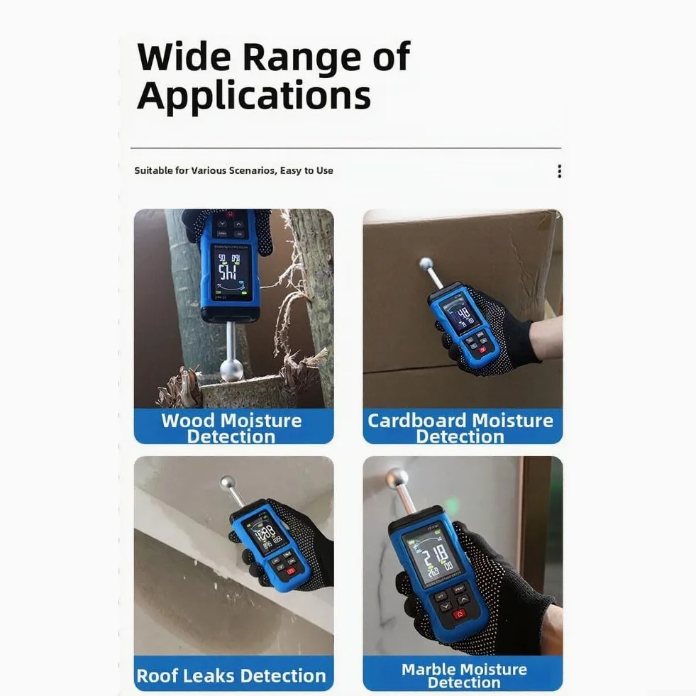Misuratore di umidità non distruttivo per il legno e la parete di prova di alta precisione digitale umidità induzione tester per appaltatori fai da te