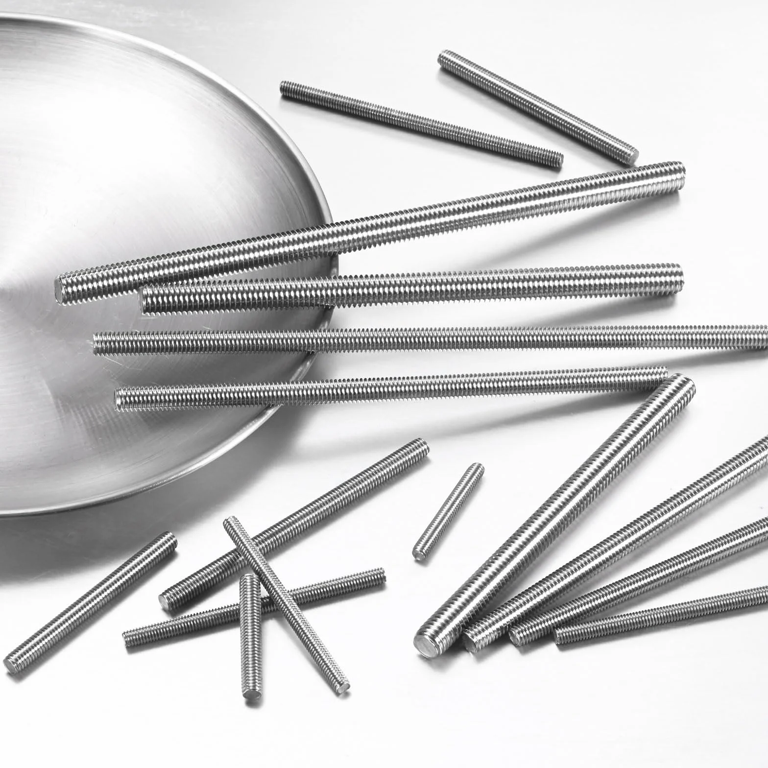 M METERXITY 4-Pack Barra Filettata Completa M6x180mm 304 Acciaio Inossidabile Filettatura Destra