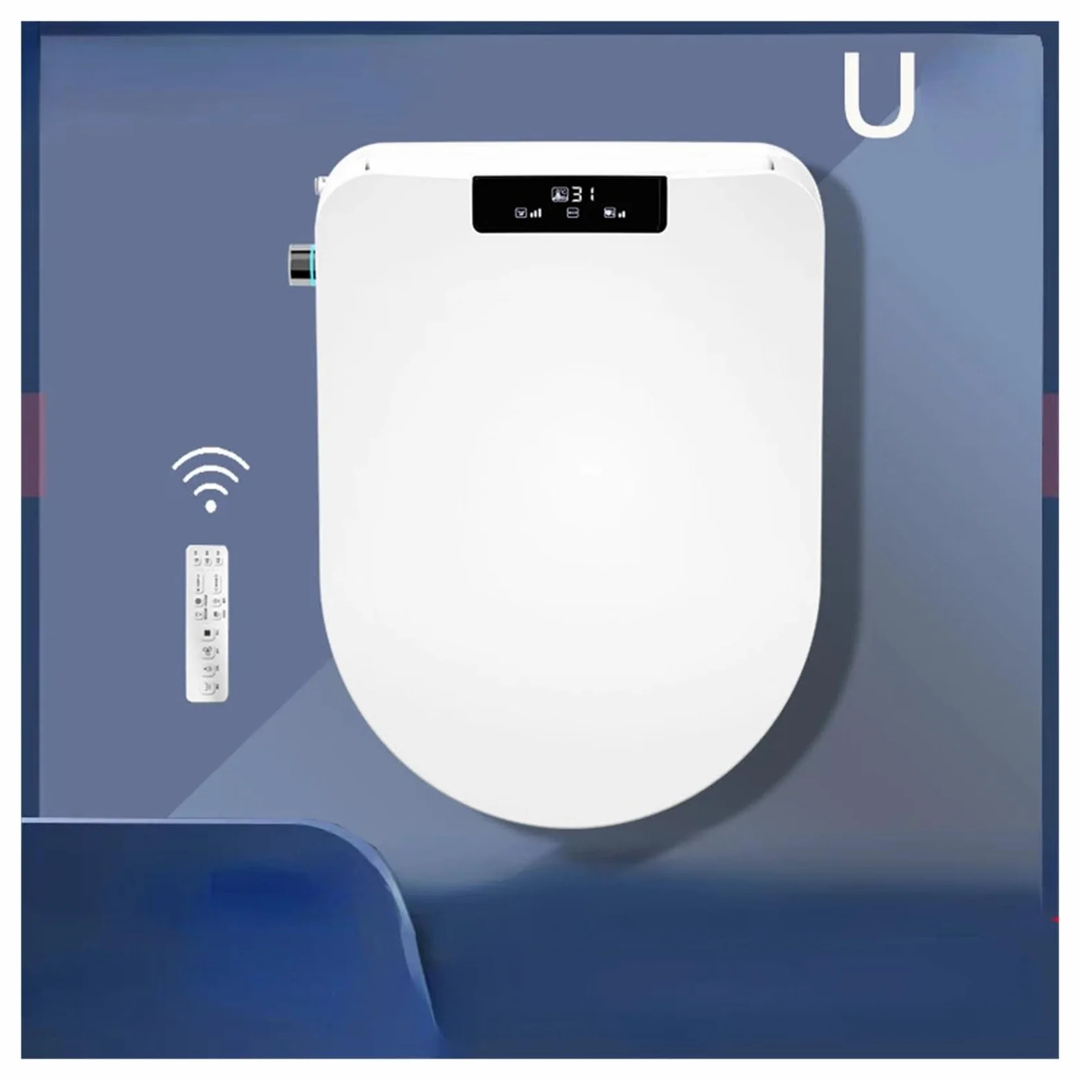Tavoletta WC Chiusura Ammortizzata Sedile bidet automatico con funzione di riscaldamento, sedile WC intelligente universale a forma U e D(51.5 Automatic cover,220V-230V)