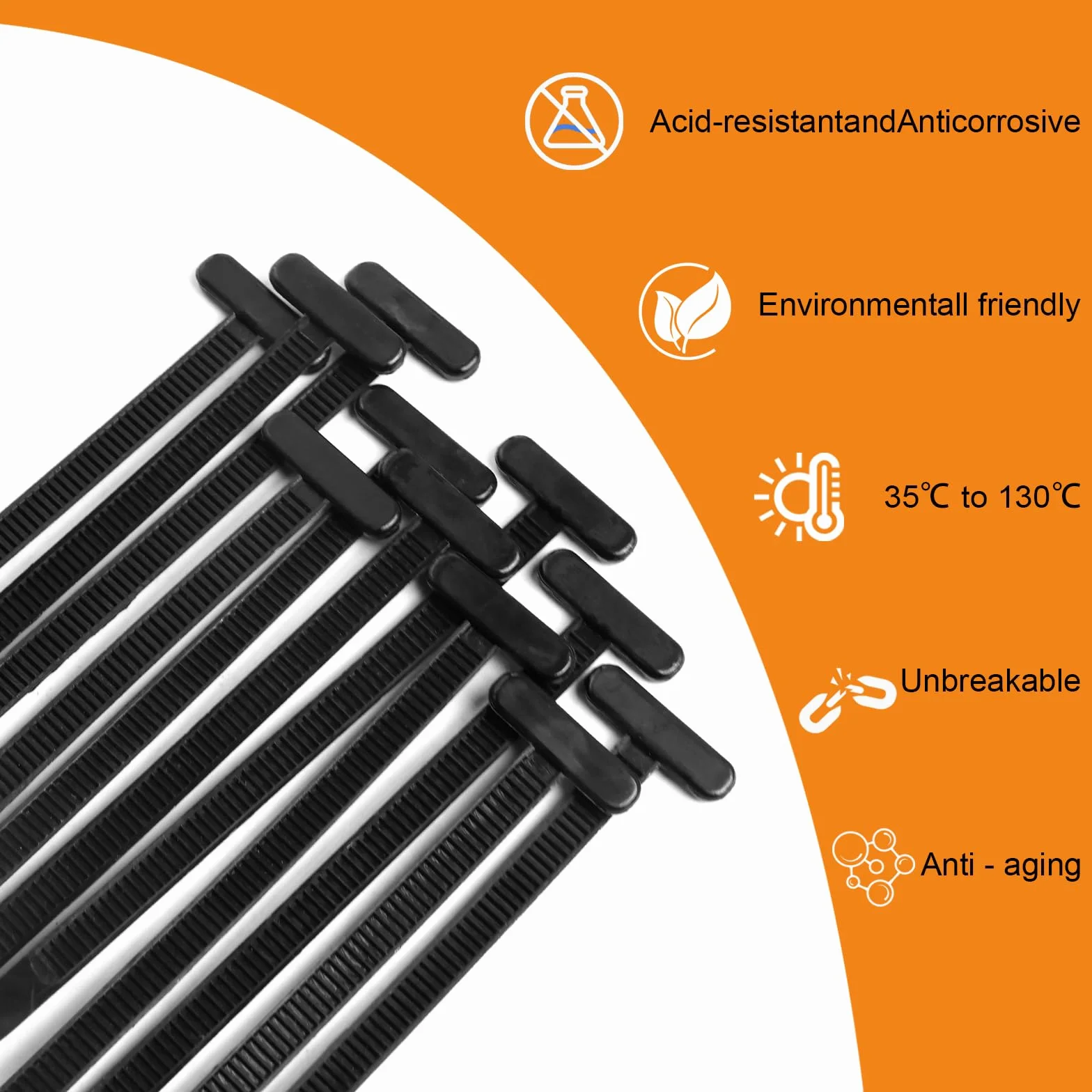 Universal Cable Tie Buckle Nylon 50Pcs Fibbia Universale Fascette Stringicavo