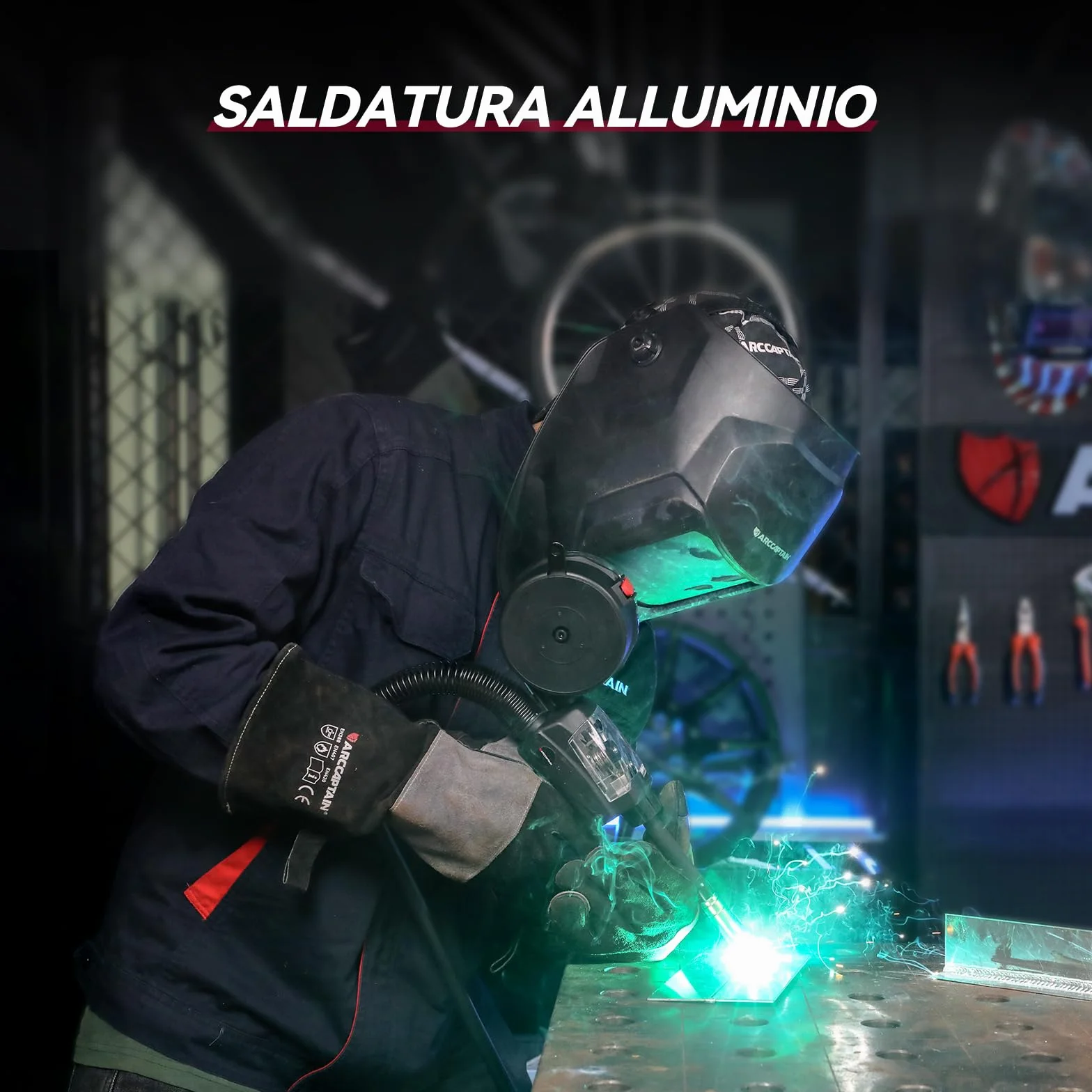ARCCAPTAIN Spool Gun per saldatura in alluminio attacco europeo 5 poli 3 m per MIG205MP MIG205PRO