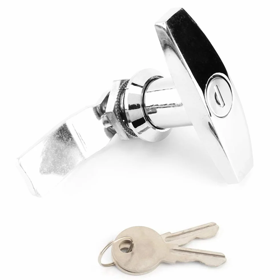 Kit di bloccaggio per maniglia a T per porta di sconto - Fissaggio posteriore Cassetta degli attrezzi di bloccaggio della maniglia a T Serratura per porta del garage con chiavi per tenda da caravan