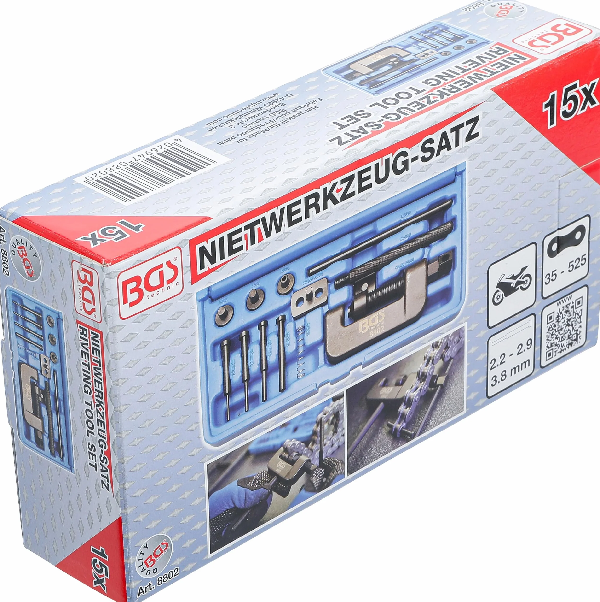 BGS 8802 Utensile per rivettare per catene motoveicoli