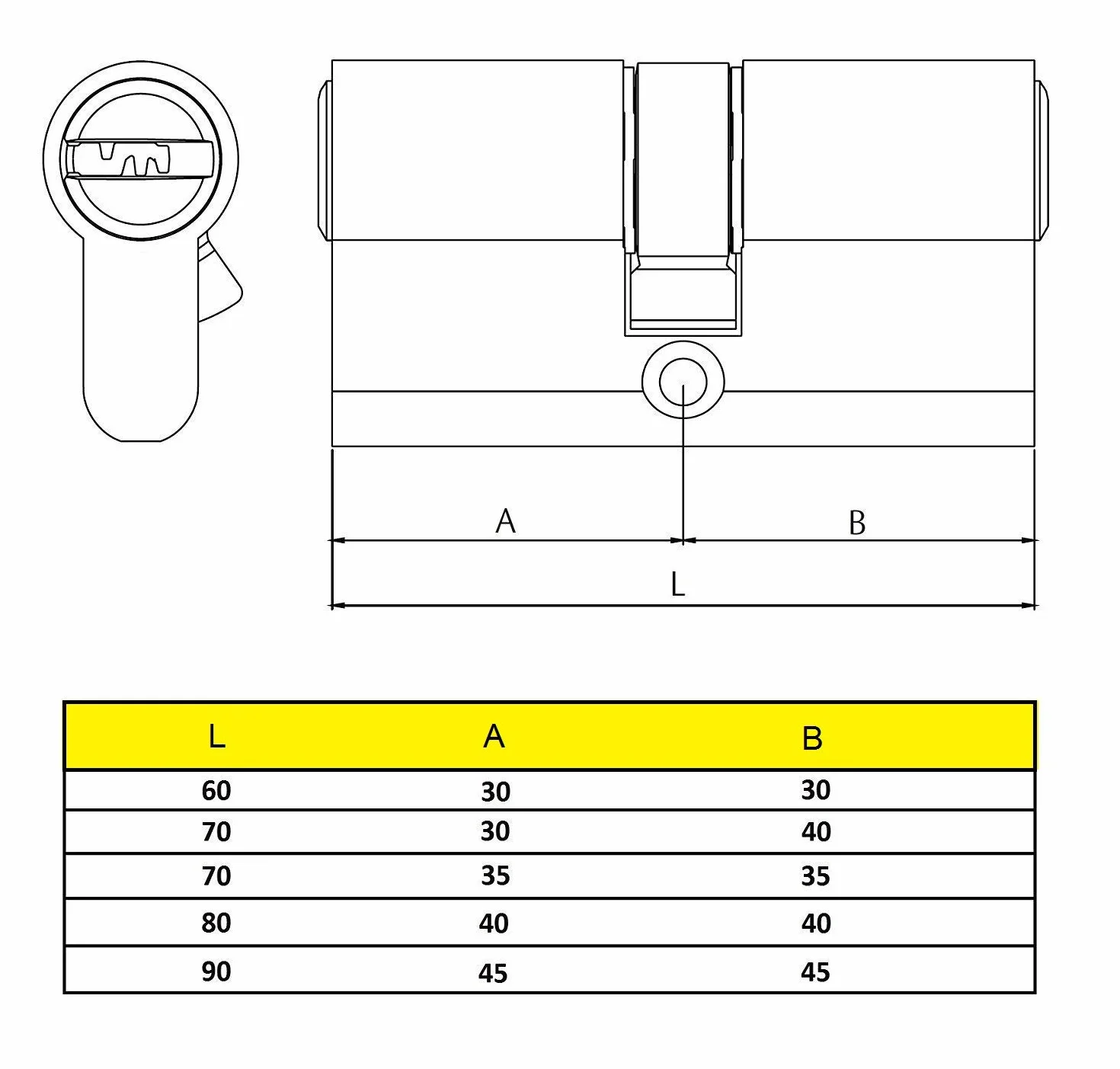 Yale yl64040lt – Cilindro di sicurezza anti-bumping, 40 x 40 mm, ottonato