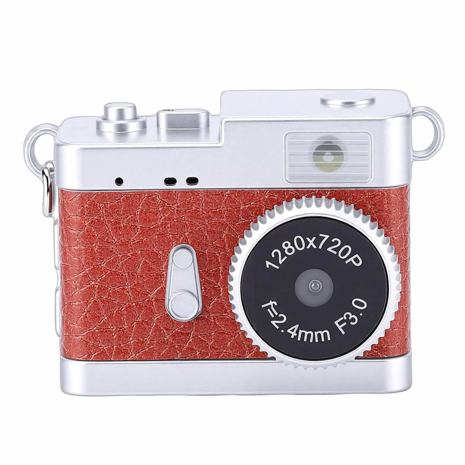 Topiky Mini Fotocamera Portachiavi, Videocamera CCD per Fotocamera Digitale retrò HD con Schermo da 0,96 Pollici Luce LED 4 Filtri, per la Registrazione di Studi di Viaggio (Marrone vintage)