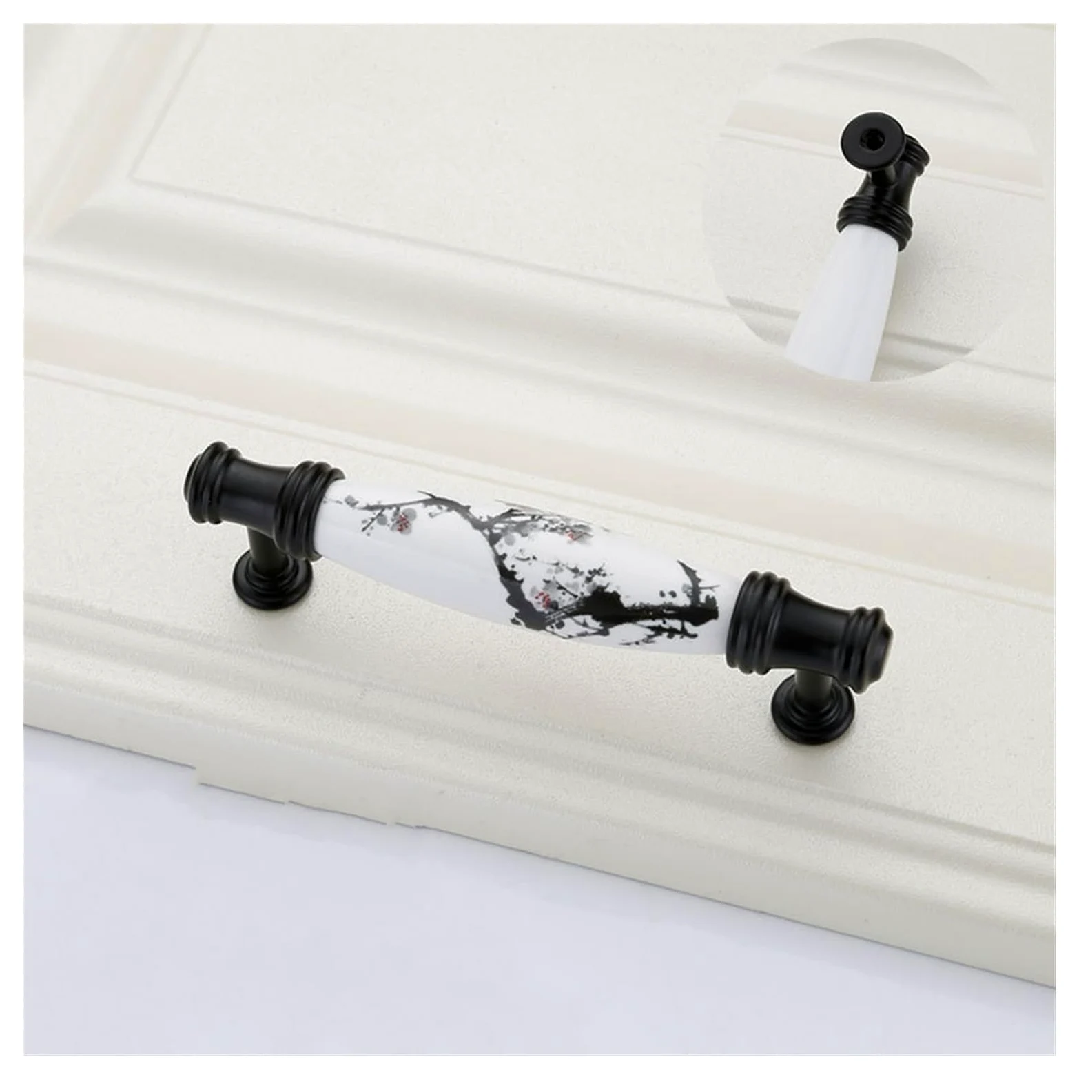 Generico Pomelli decorativi per cassetti in ceramica a forma di fiore, 10 pezzi, per guardaroba e mobili(Style 2)