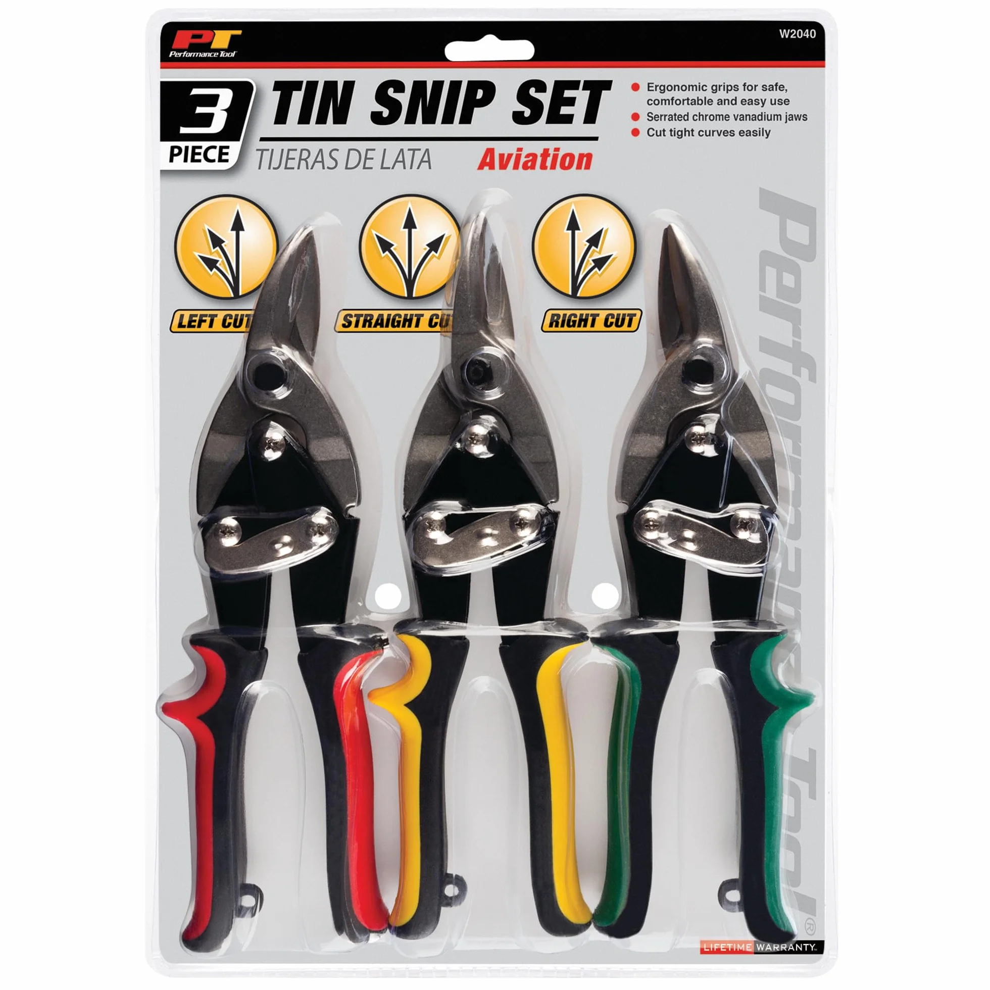 Performance Tool W2040 Cesoie per latta, 3 pezzi